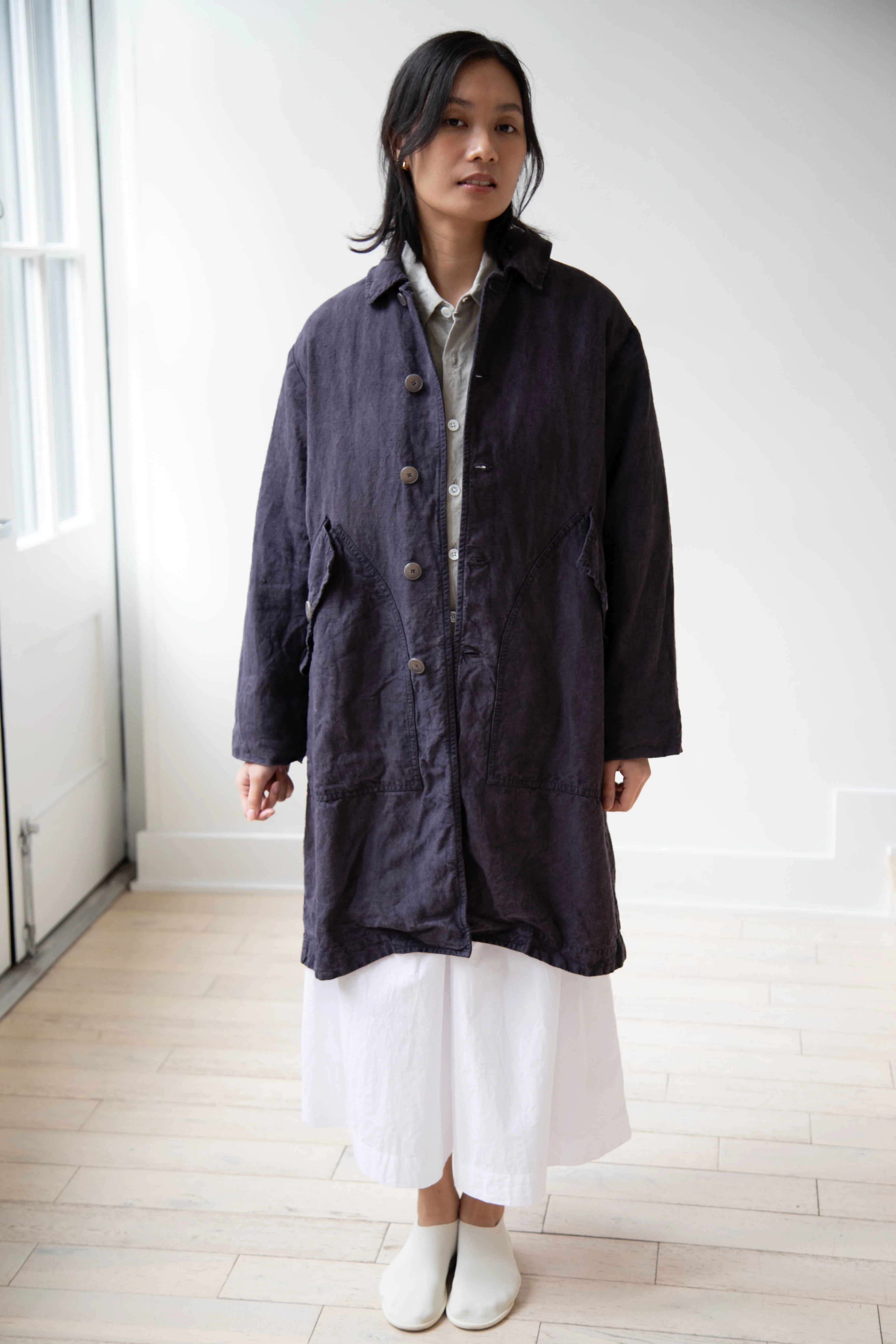 Oliver Church | Big Coat in Anthracite Antique Linen - Image 24
