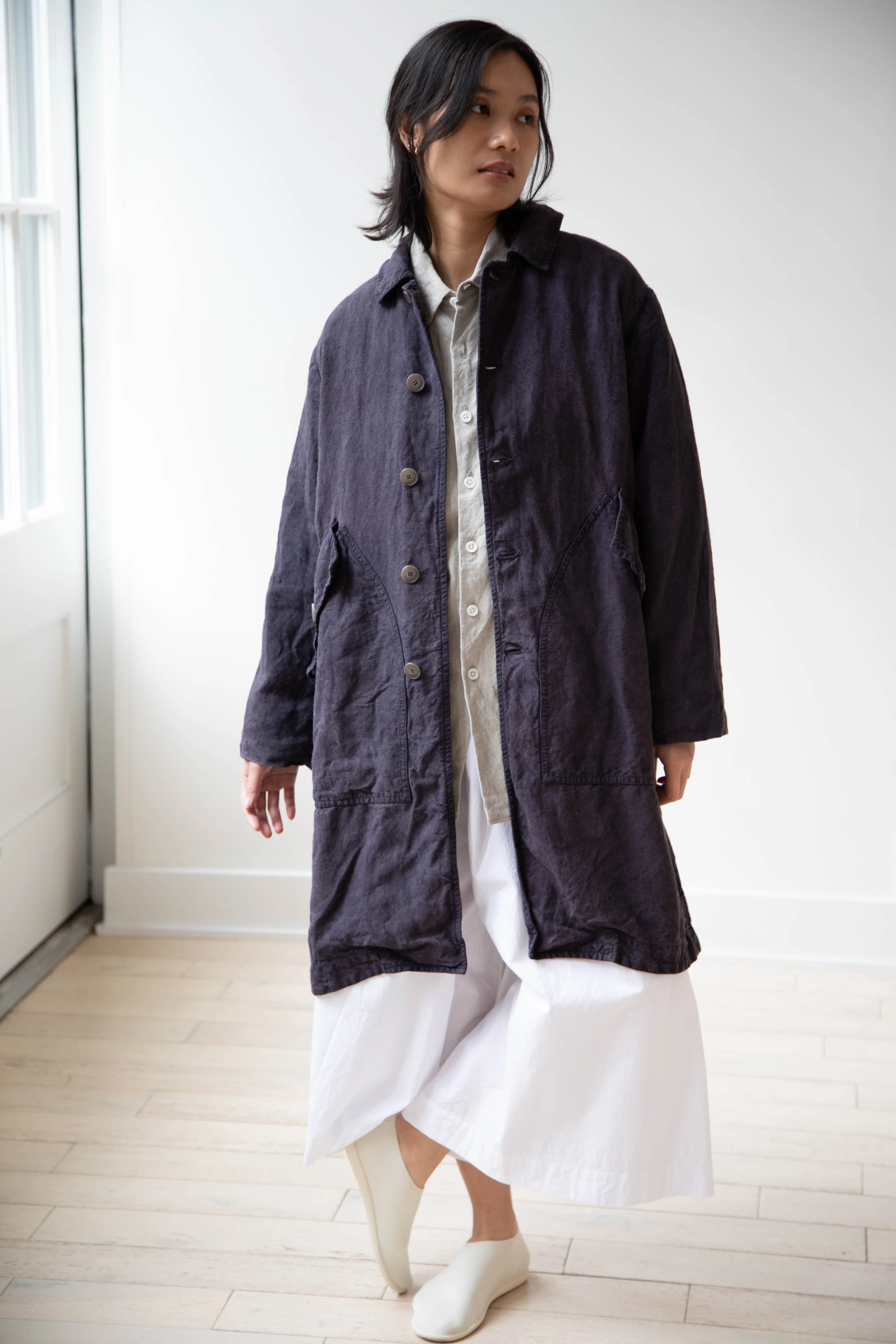 Oliver Church | Big Coat in Anthracite Antique Linen - Image 25