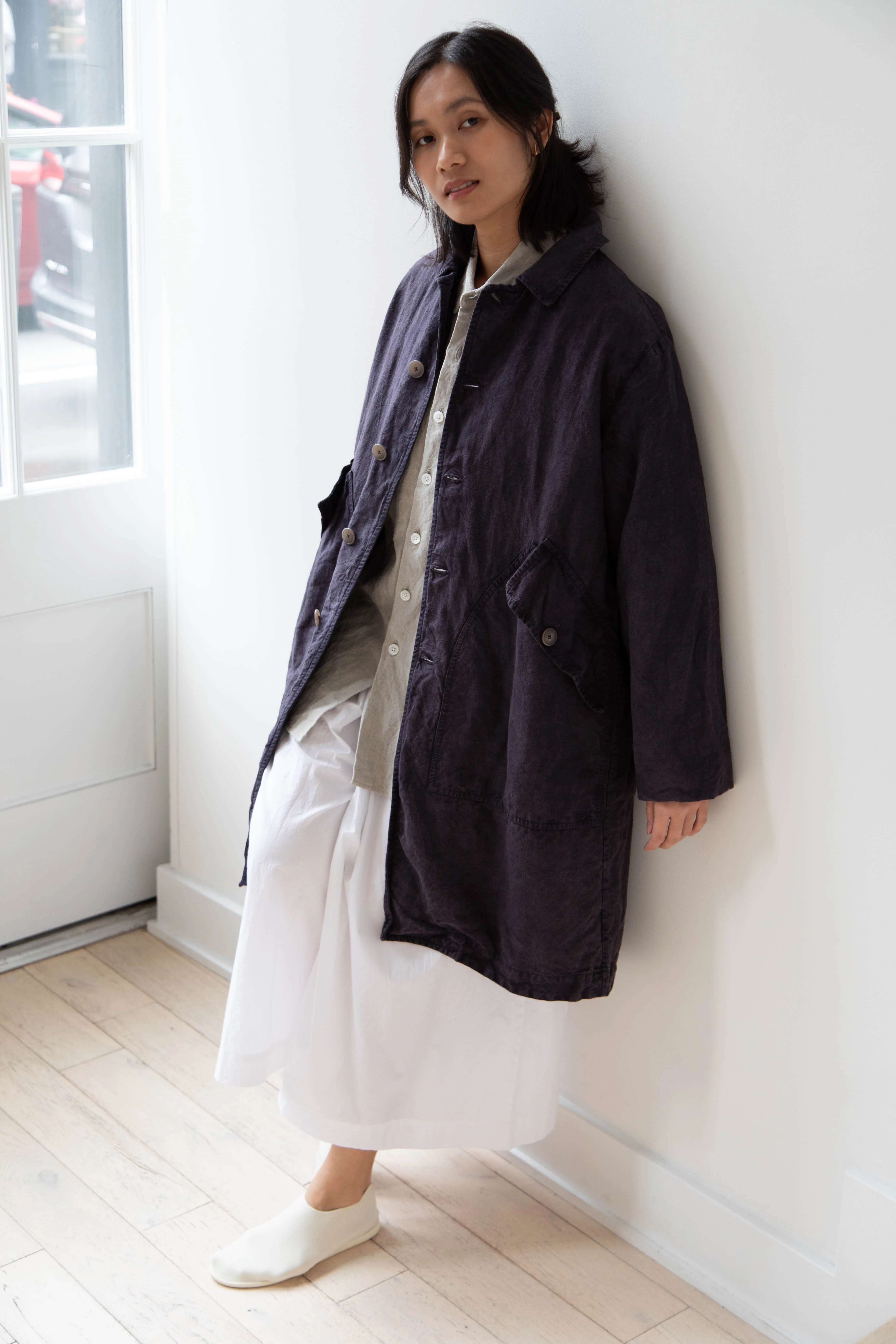 Oliver Church | Big Coat in Anthracite Antique Linen - Image 27