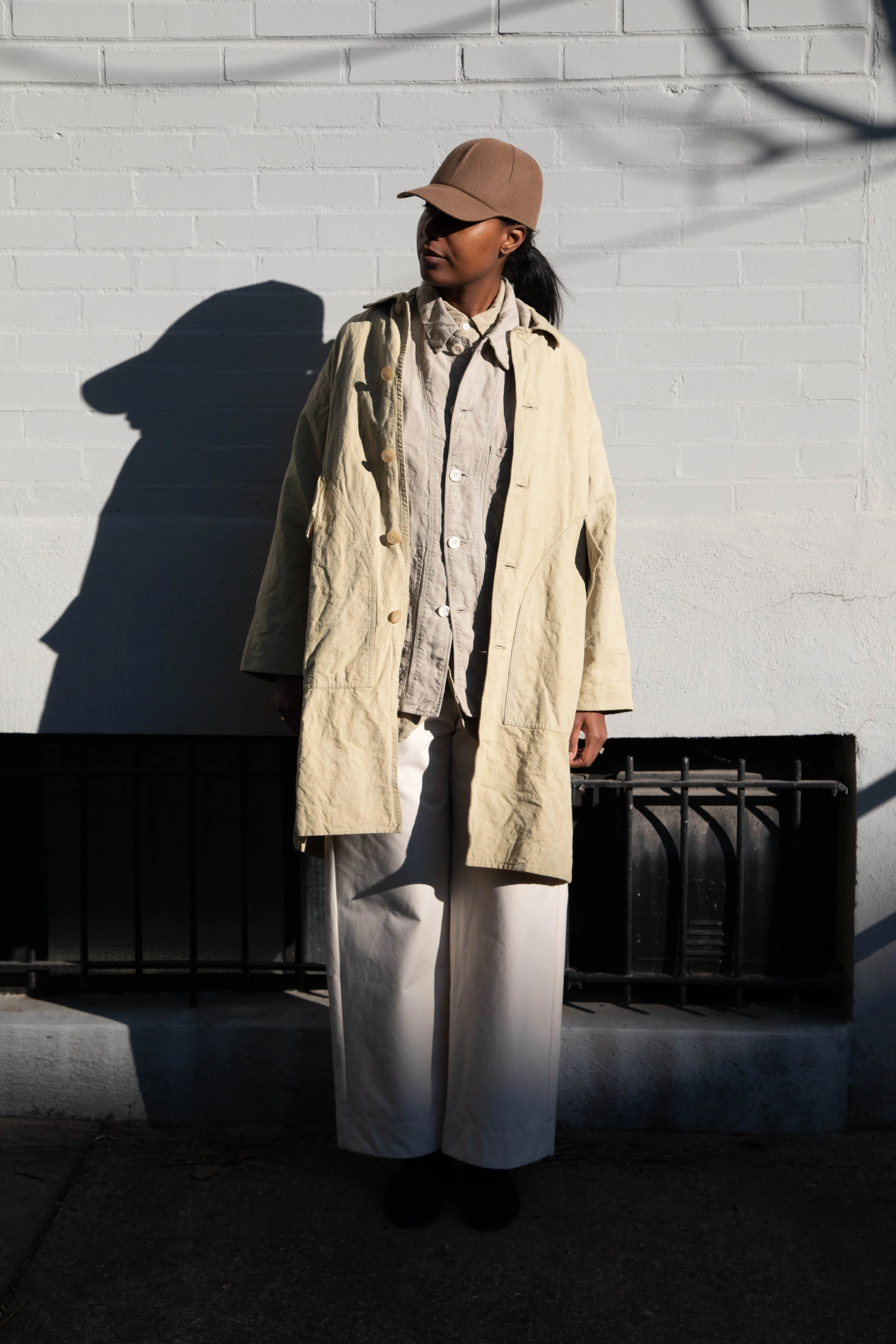 Oliver Church | Big Coat in Olive Antique French Linen Cotton - Image 63