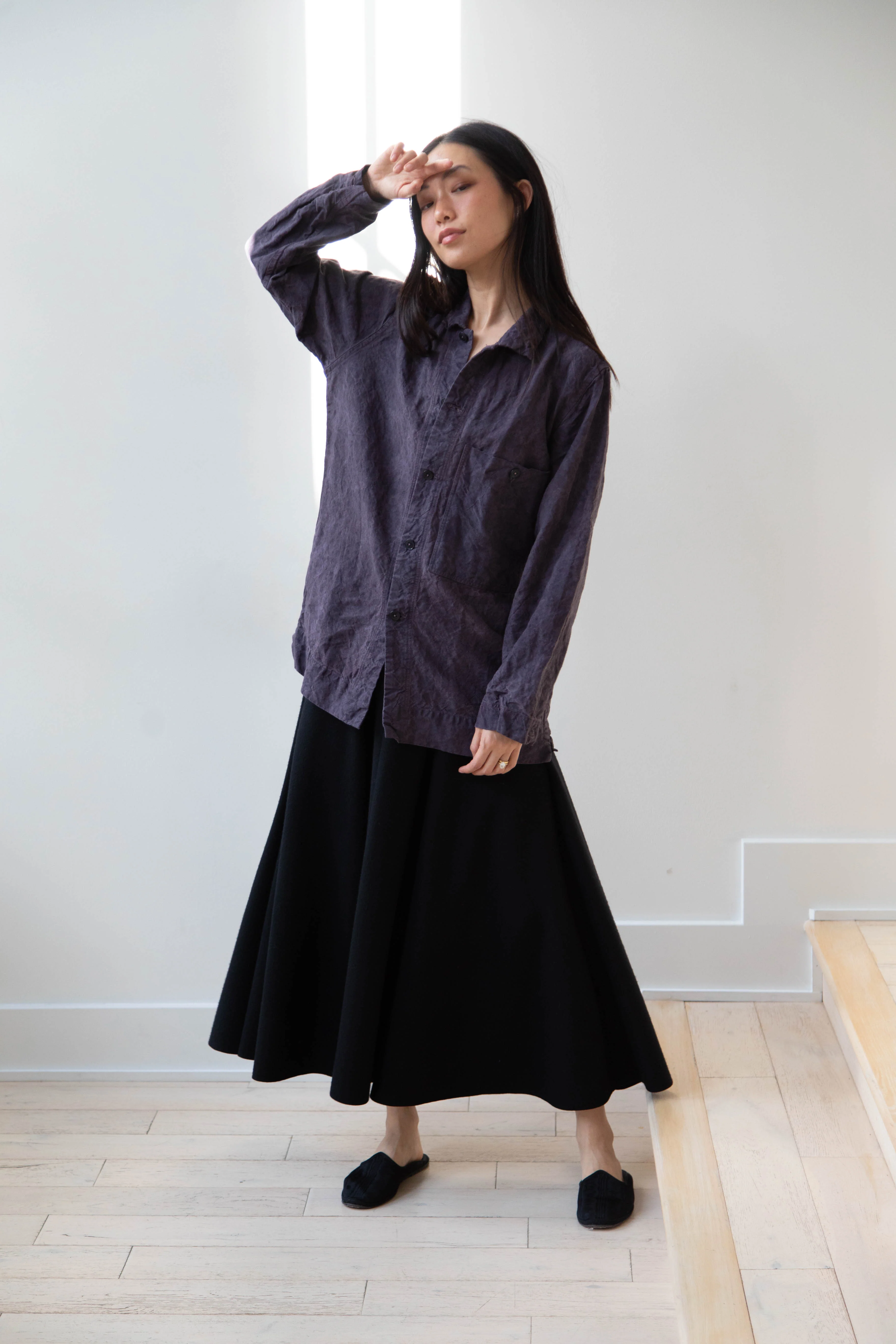 Oliver Church | Overshirt in Anthracite Antique French Linen - Image 28