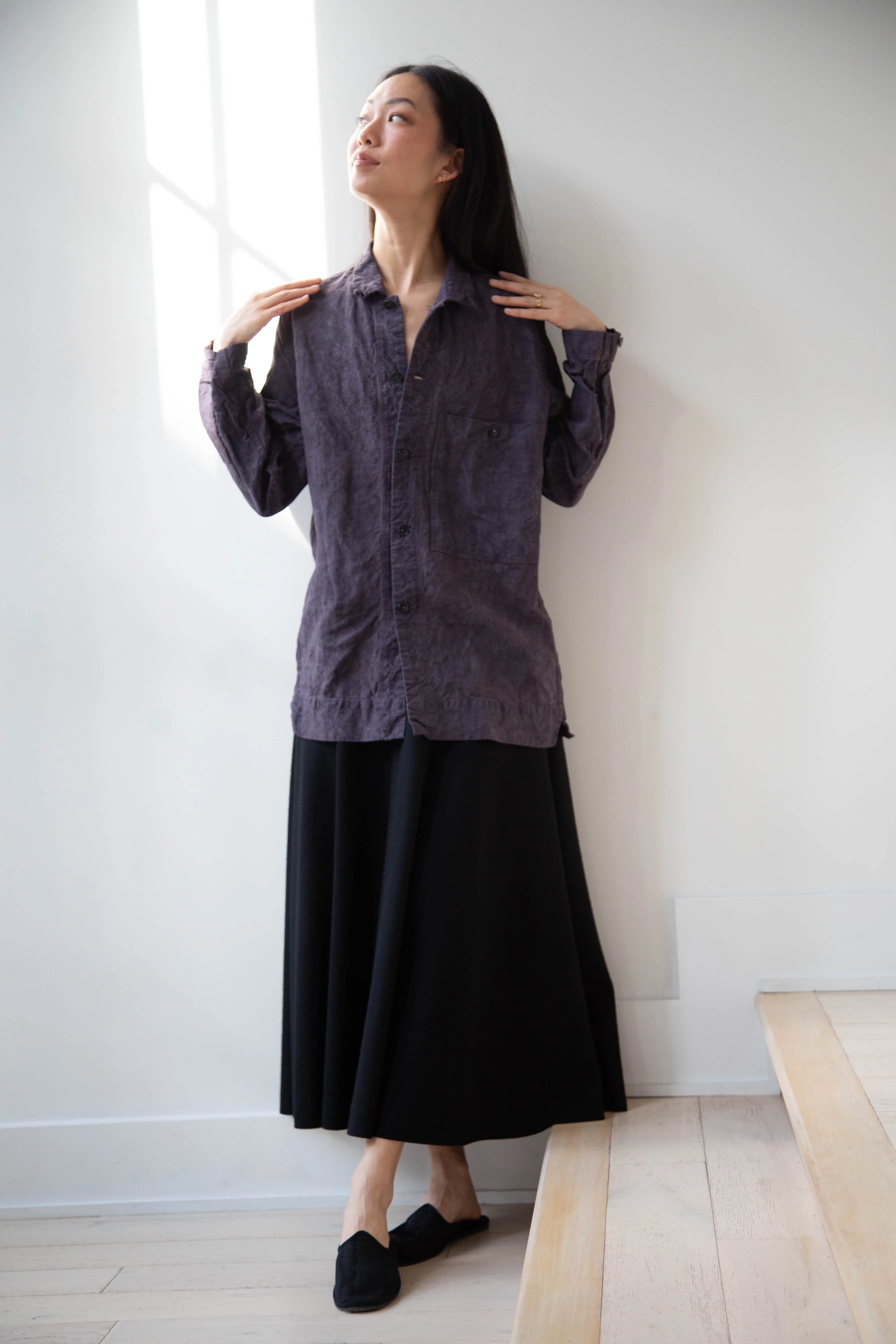 Oliver Church | Overshirt in Anthracite Antique French Linen - Image 42