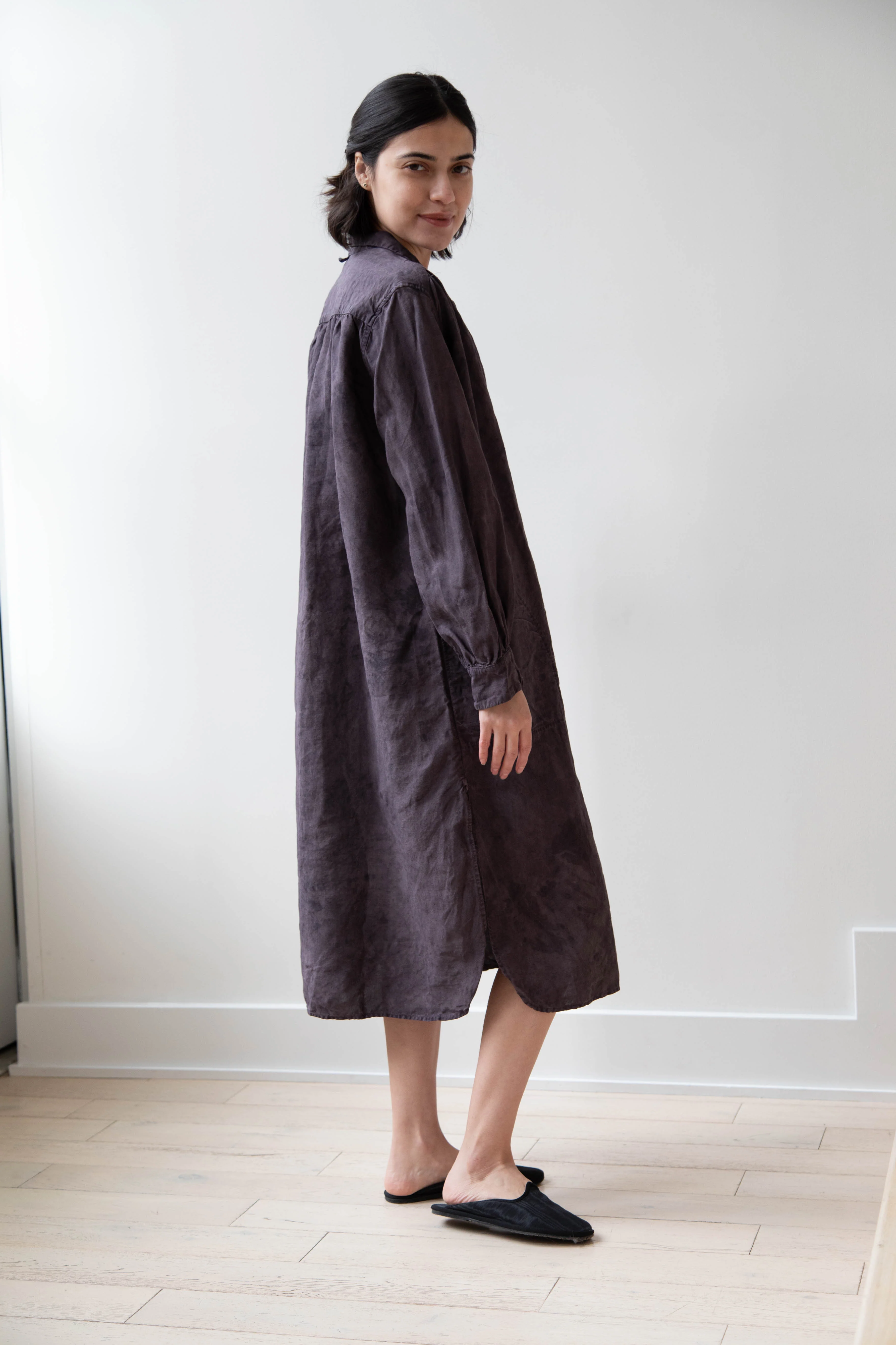 Oliver Church | Scalloped Gather Dress in Antique Anthracite - Image 21