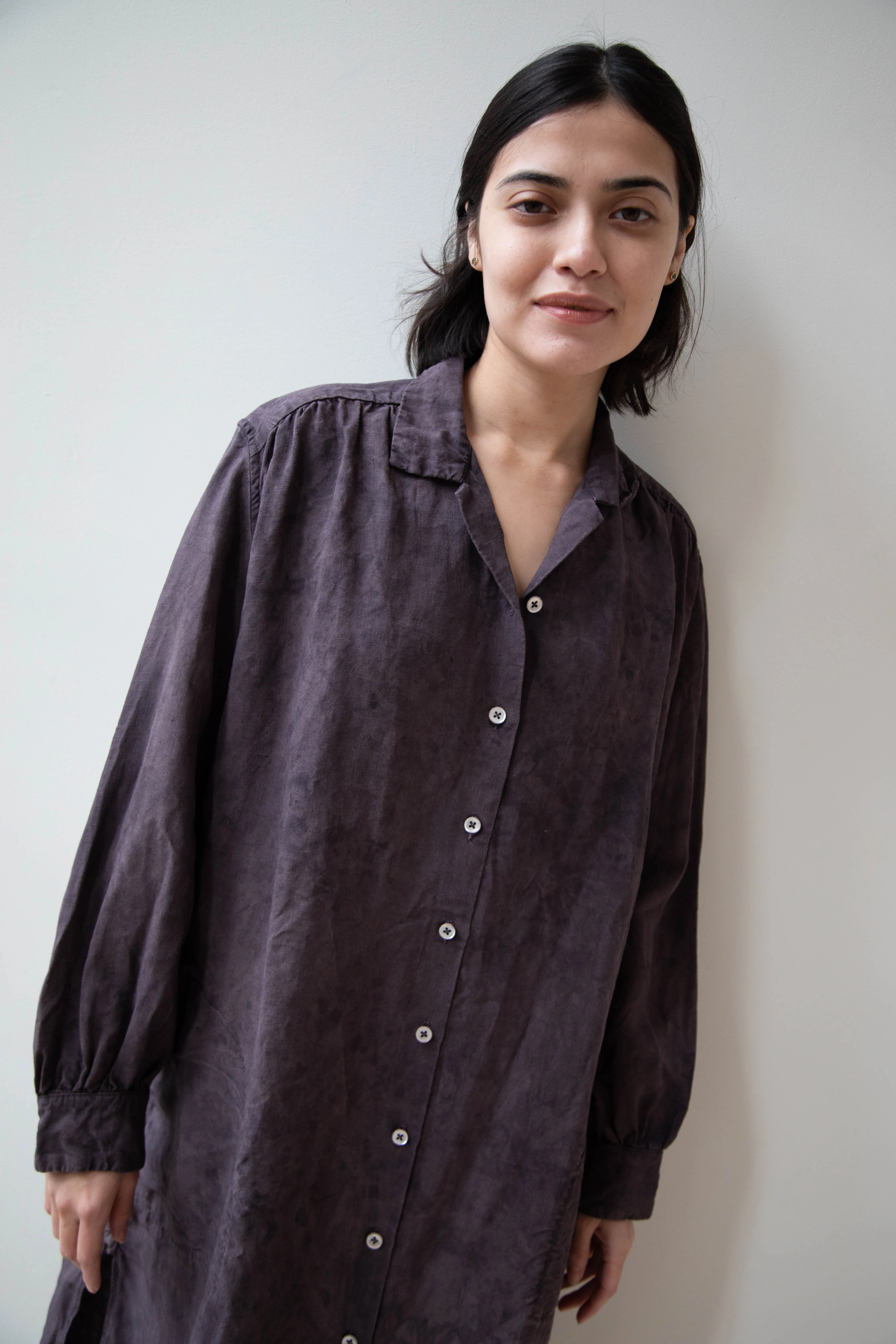 Oliver Church | Scalloped Gather Dress in Antique Anthracite - Image 26
