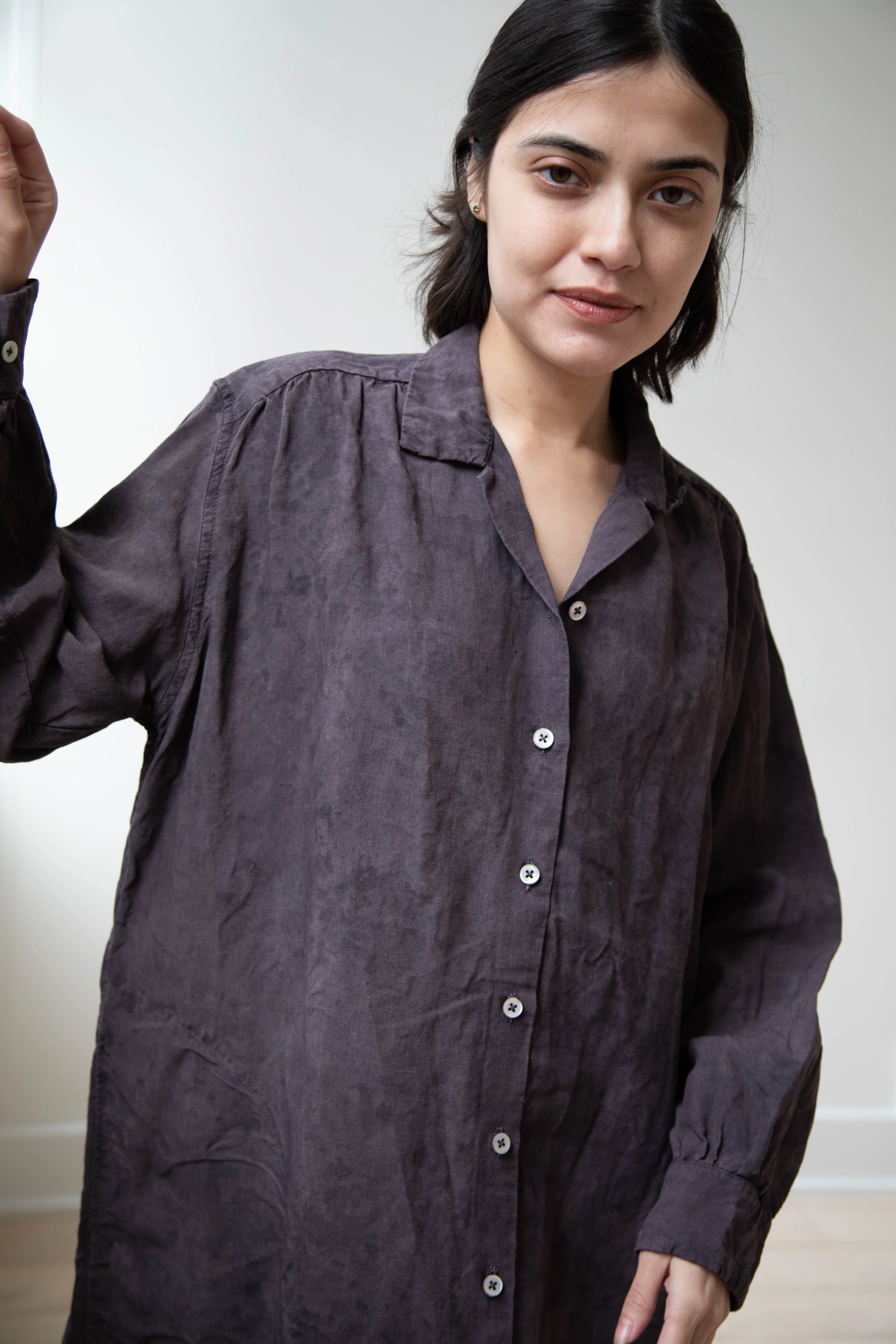 Oliver Church | Scalloped Gather Dress in Antique Anthracite - Image 33