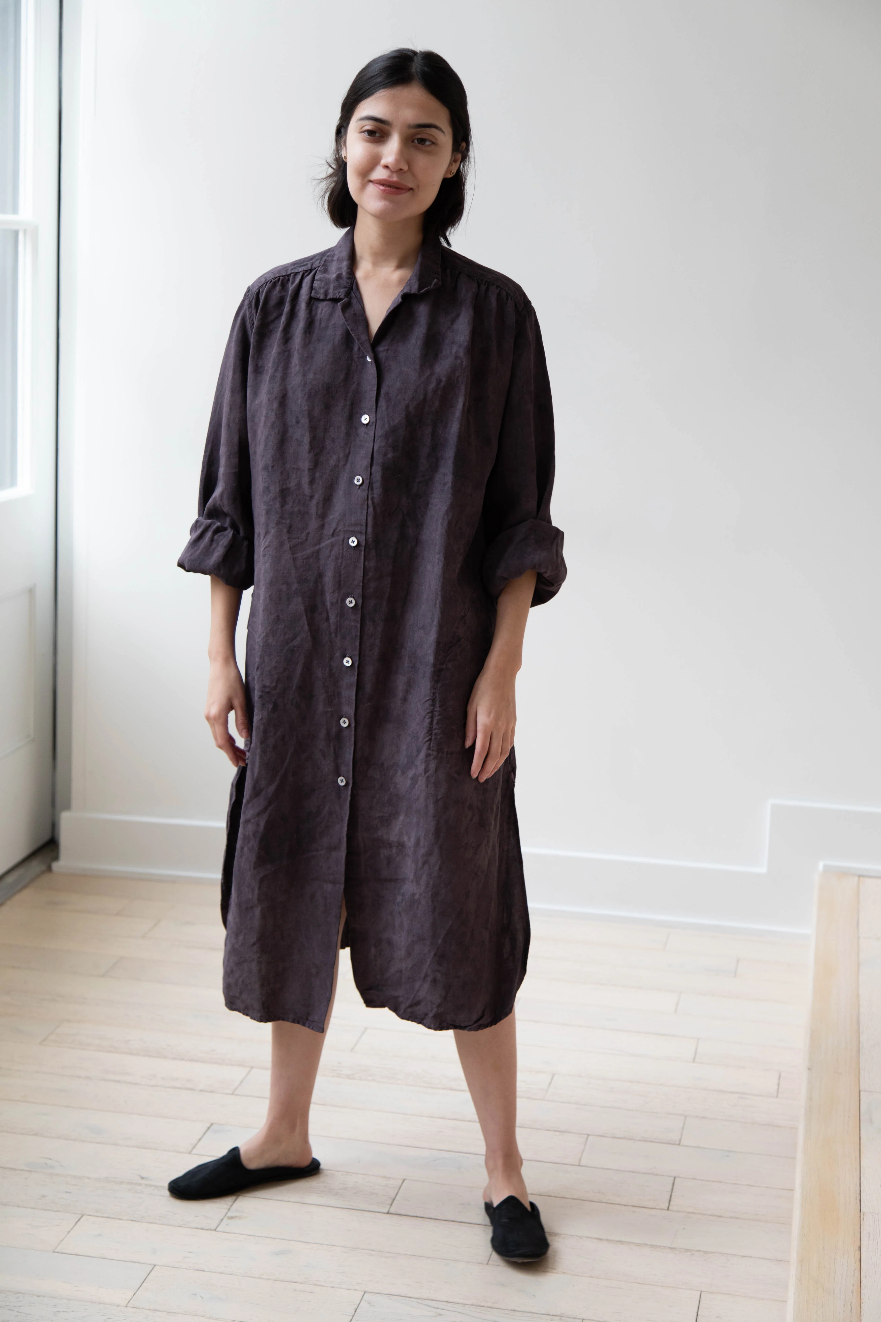 Oliver Church | Scalloped Gather Dress in Antique Anthracite - Image 37