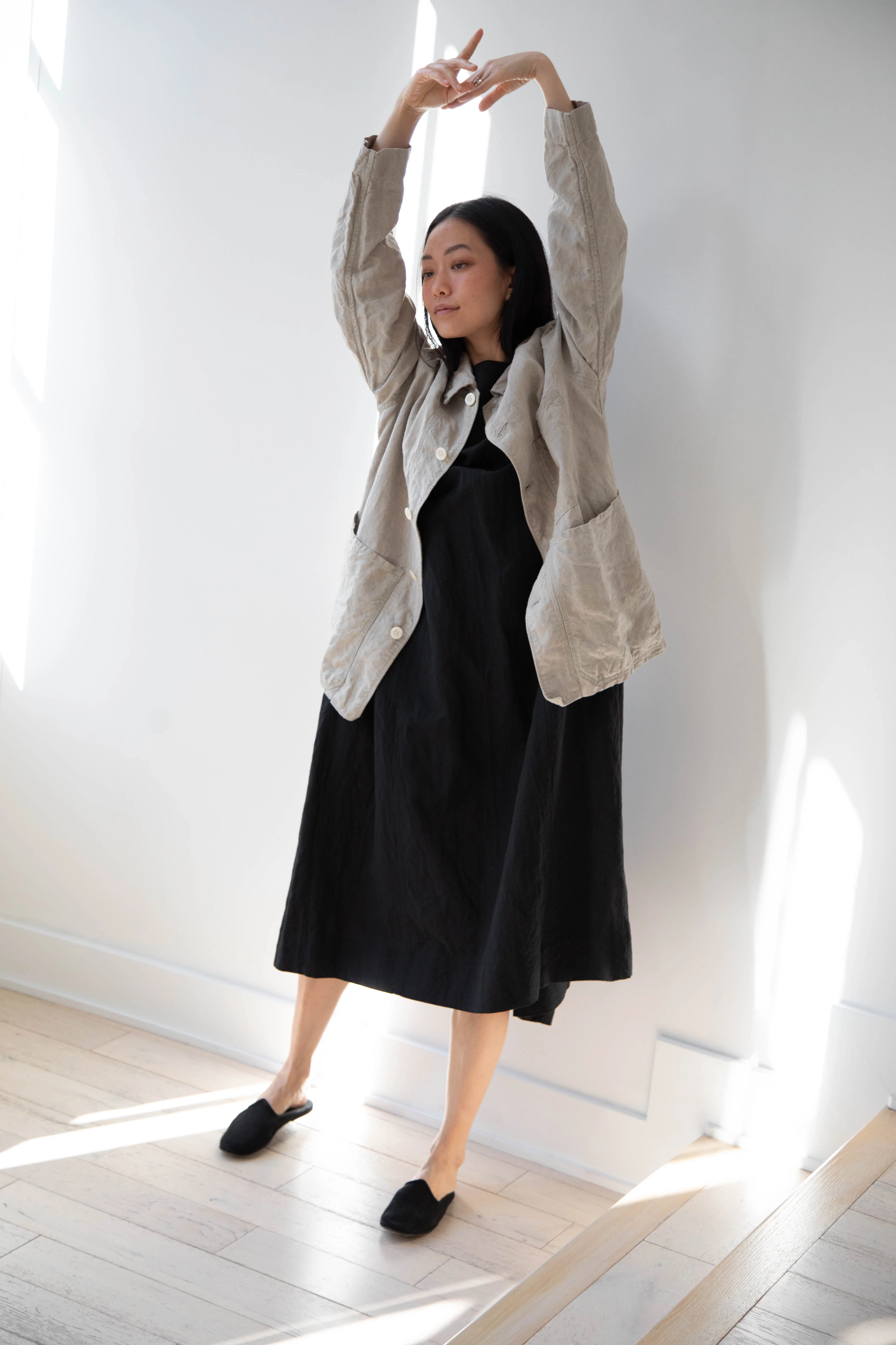 Oliver Church | Three Pocket Jacket in Dusty Olive Antique French Linen - Image 44