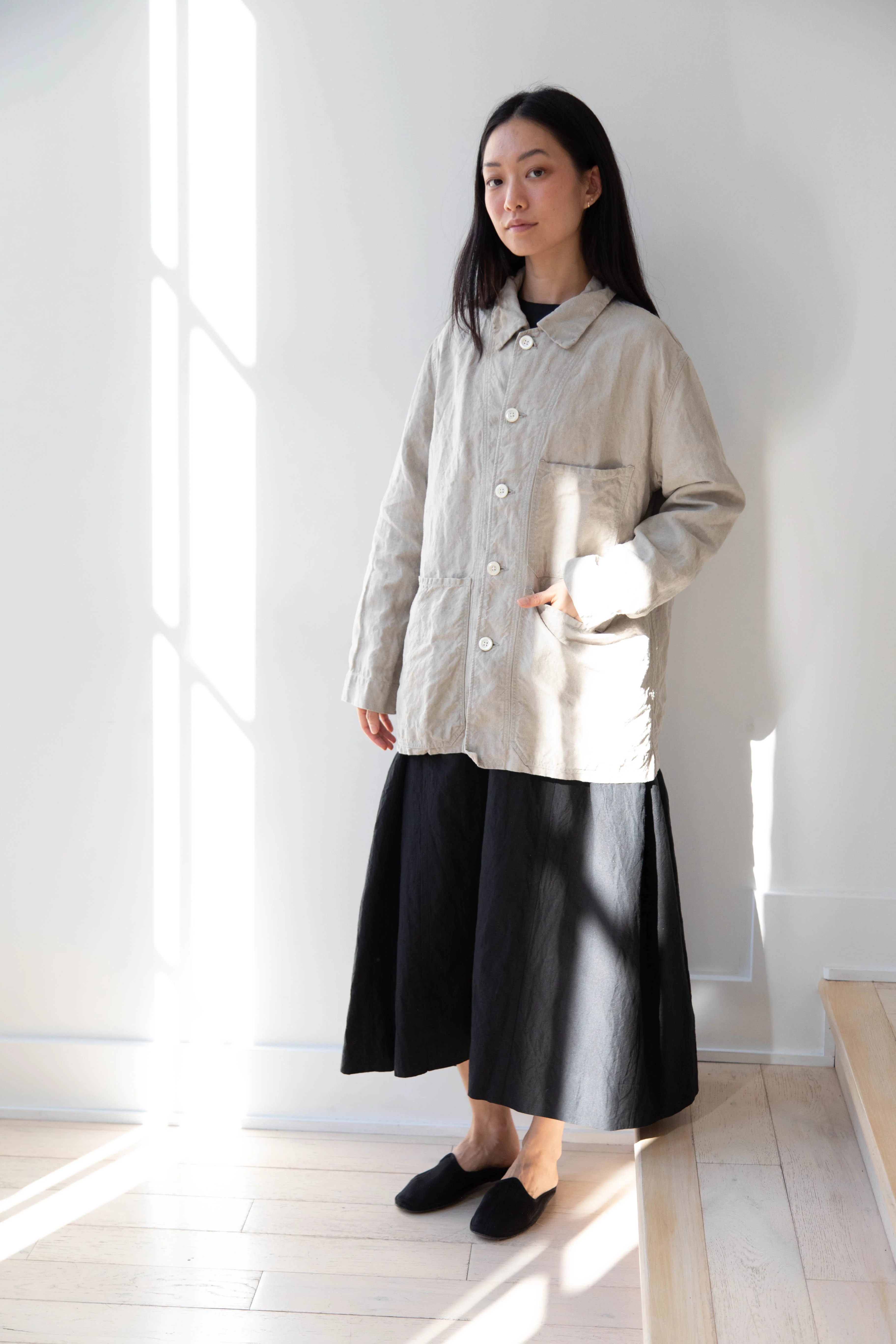 Oliver Church | Three Pocket Jacket in Dusty Olive Antique French Linen - Image 50