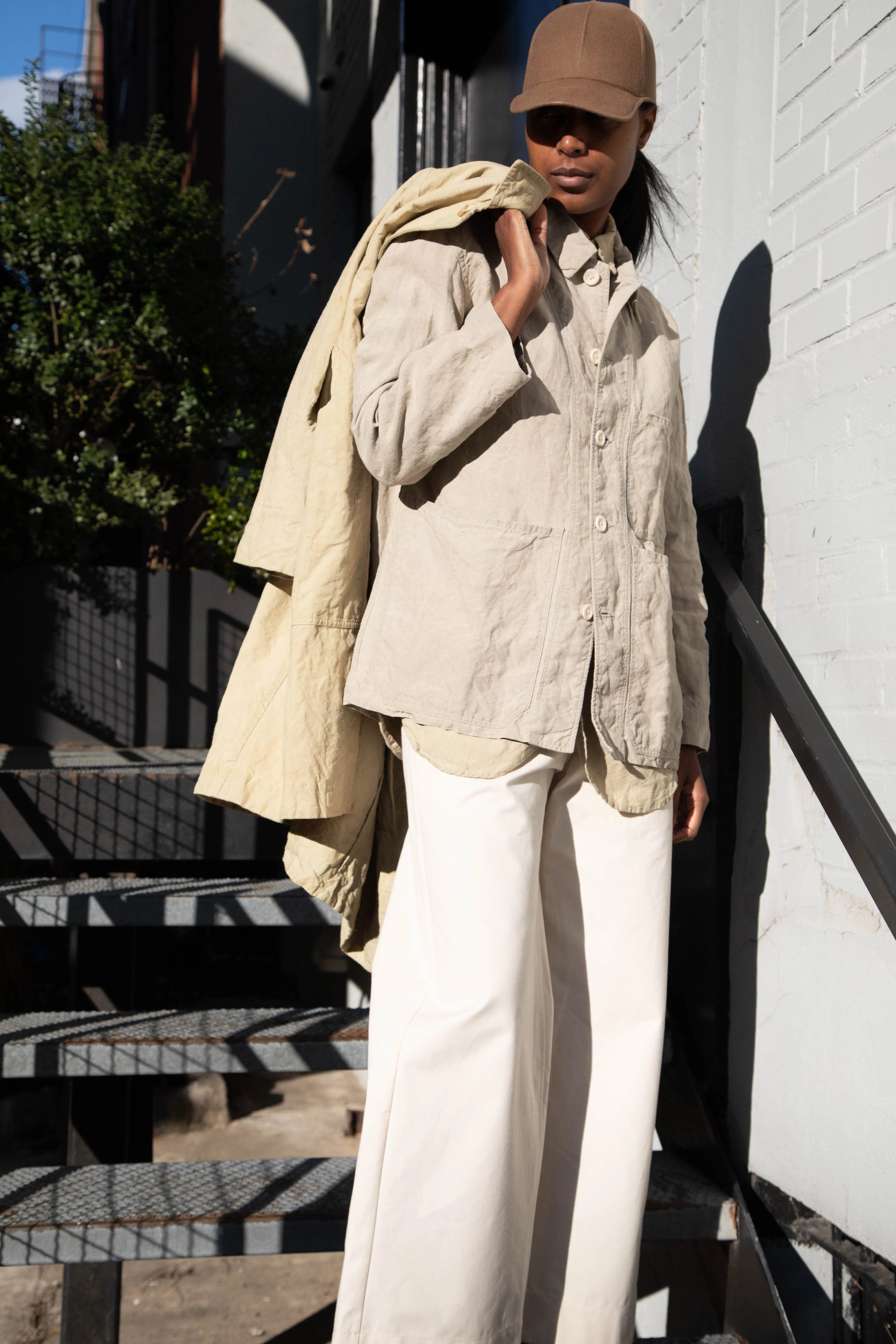 Oliver Church | Three Pocket Jacket in Dusty Olive Antique French Linen - Image 66