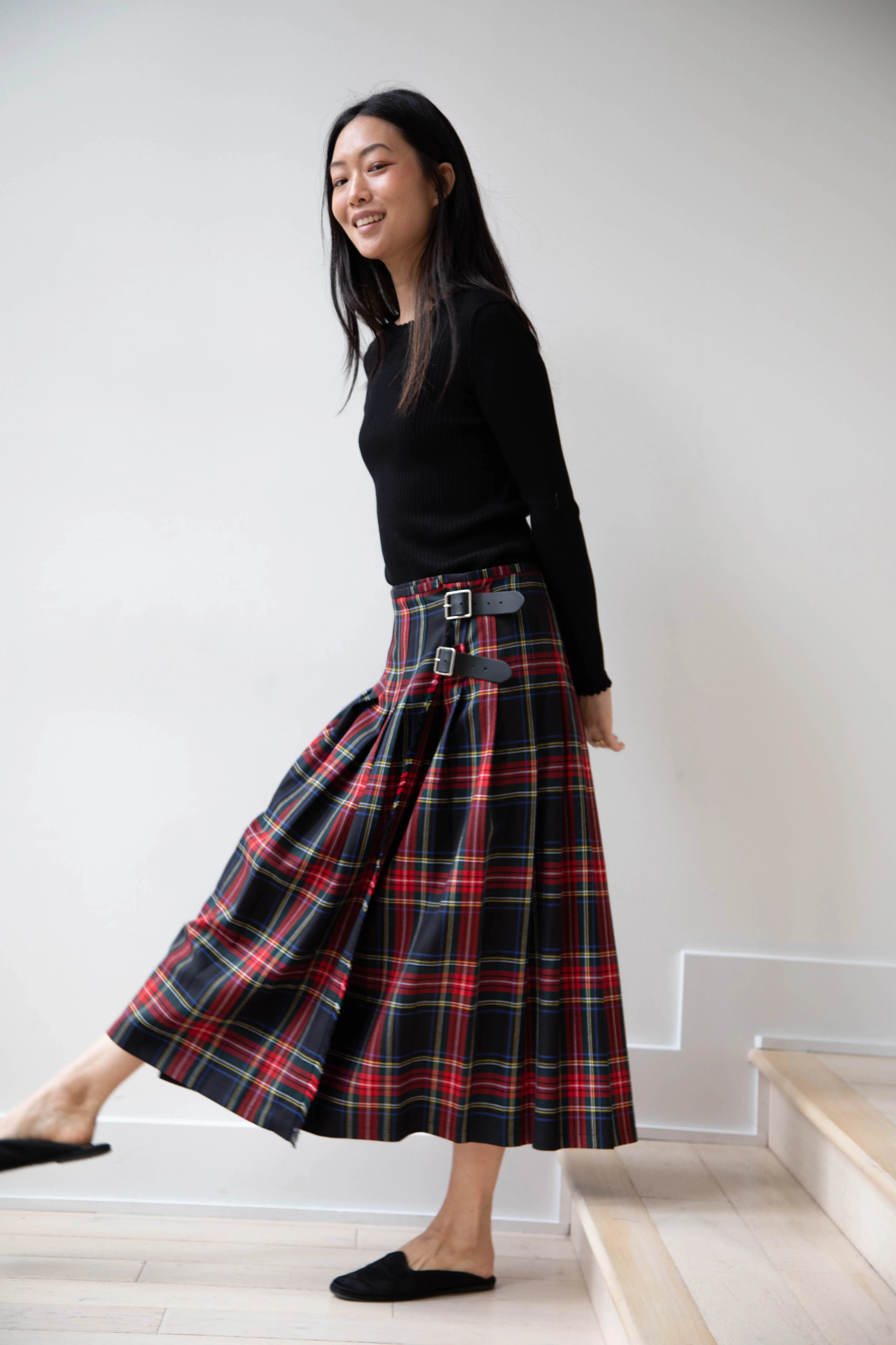 O'Neil of Dublin | Pleated Skirt in Red & Black Check - Image 35