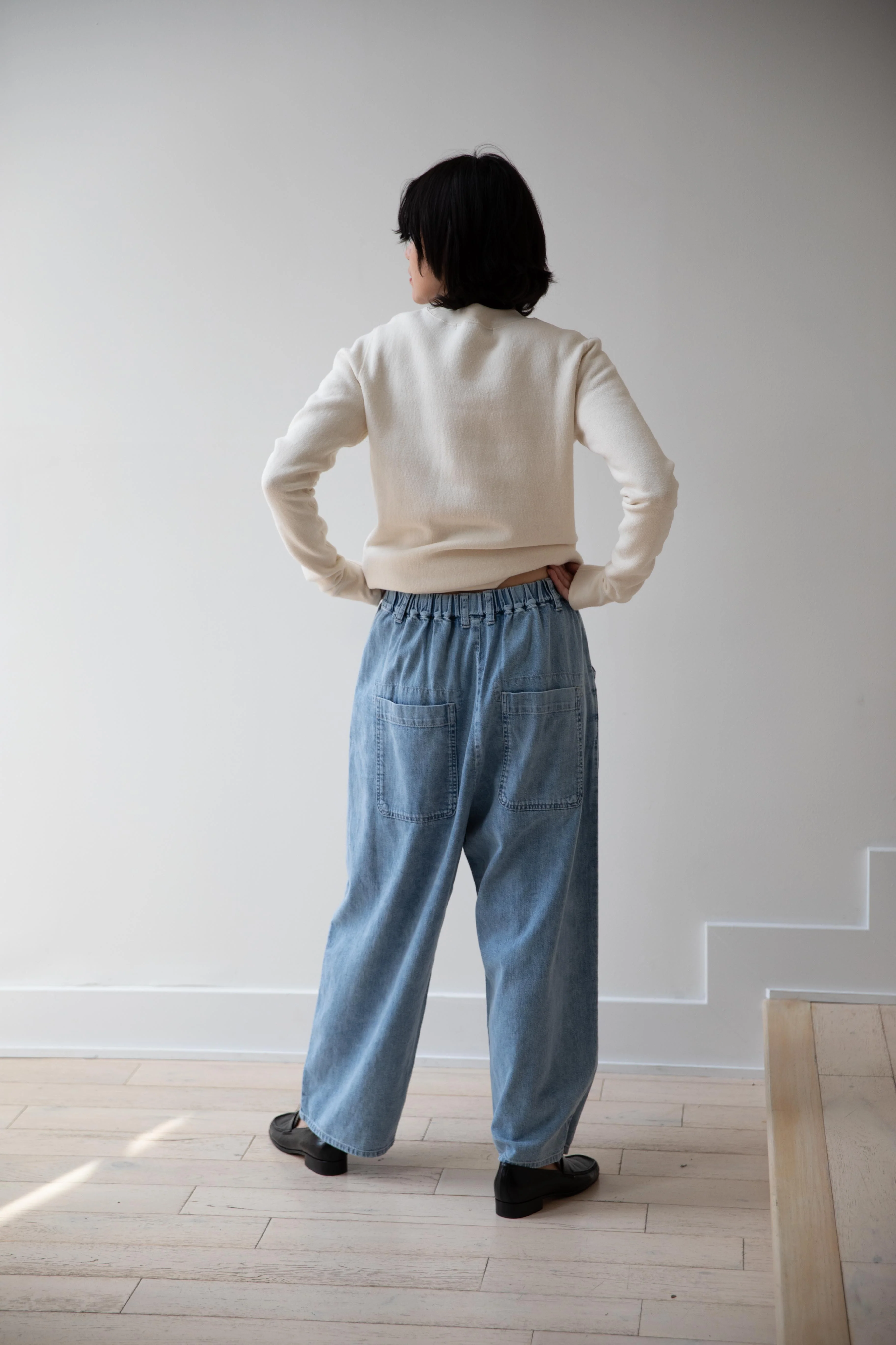 Pas de Calais | Natural Denim Easy Pants in Ice Blue - Image 24