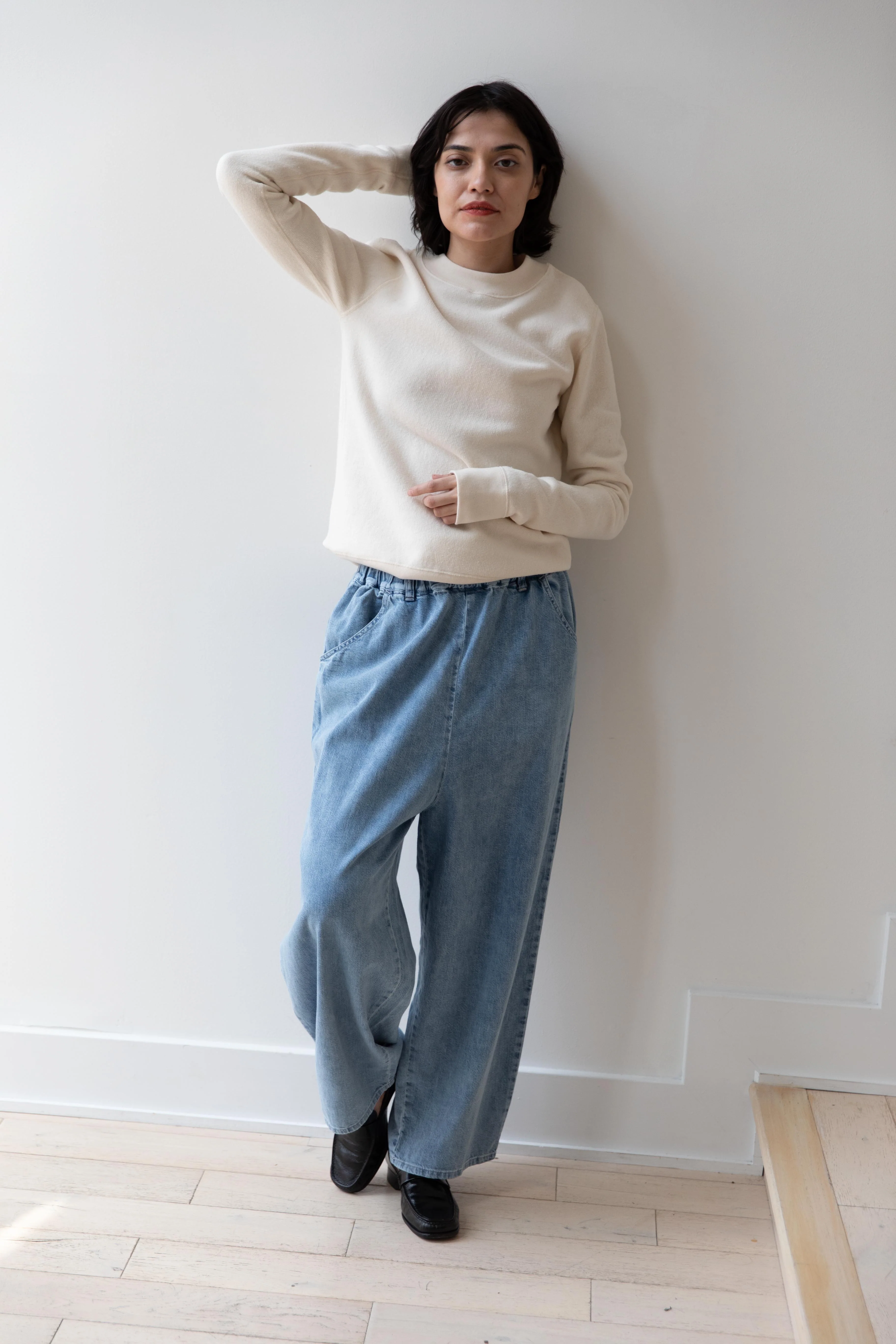 Pas de Calais | Natural Denim Easy Pants in Ice Blue - Image 26