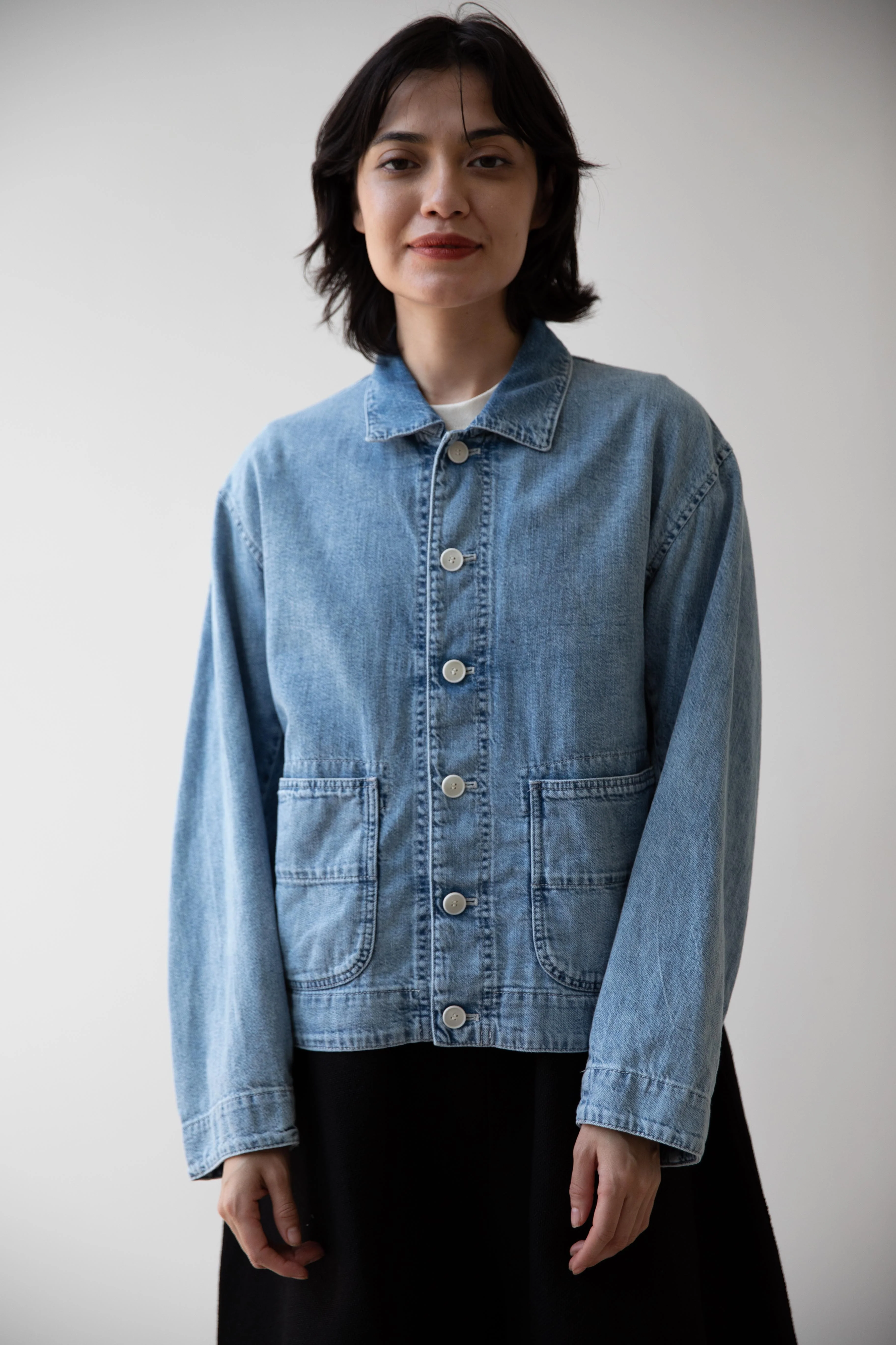 Pas de Calais | Natural Denim Jacket in Ice Blue - Image 21