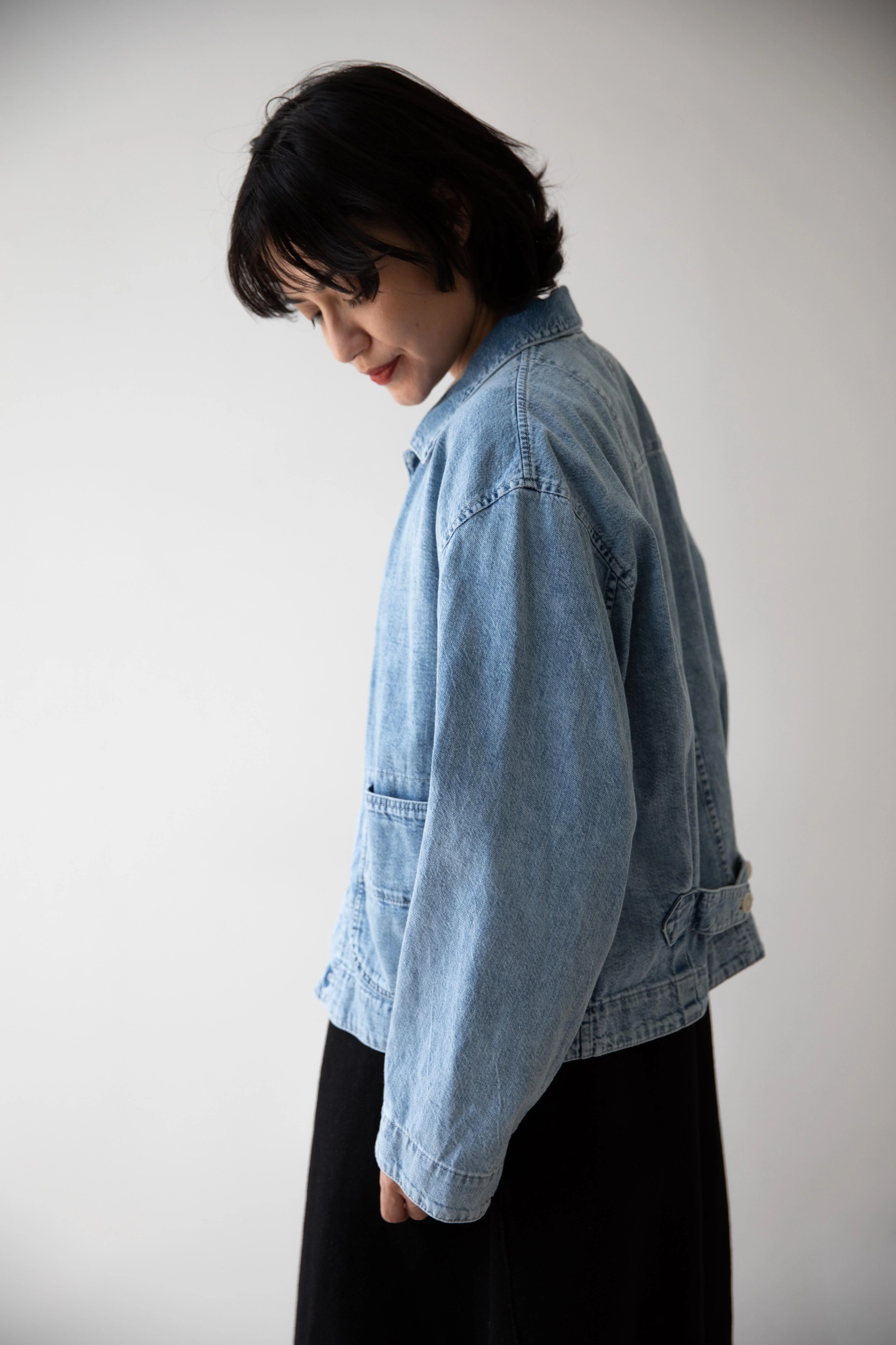 Pas de Calais | Natural Denim Jacket in Ice Blue - Image 8