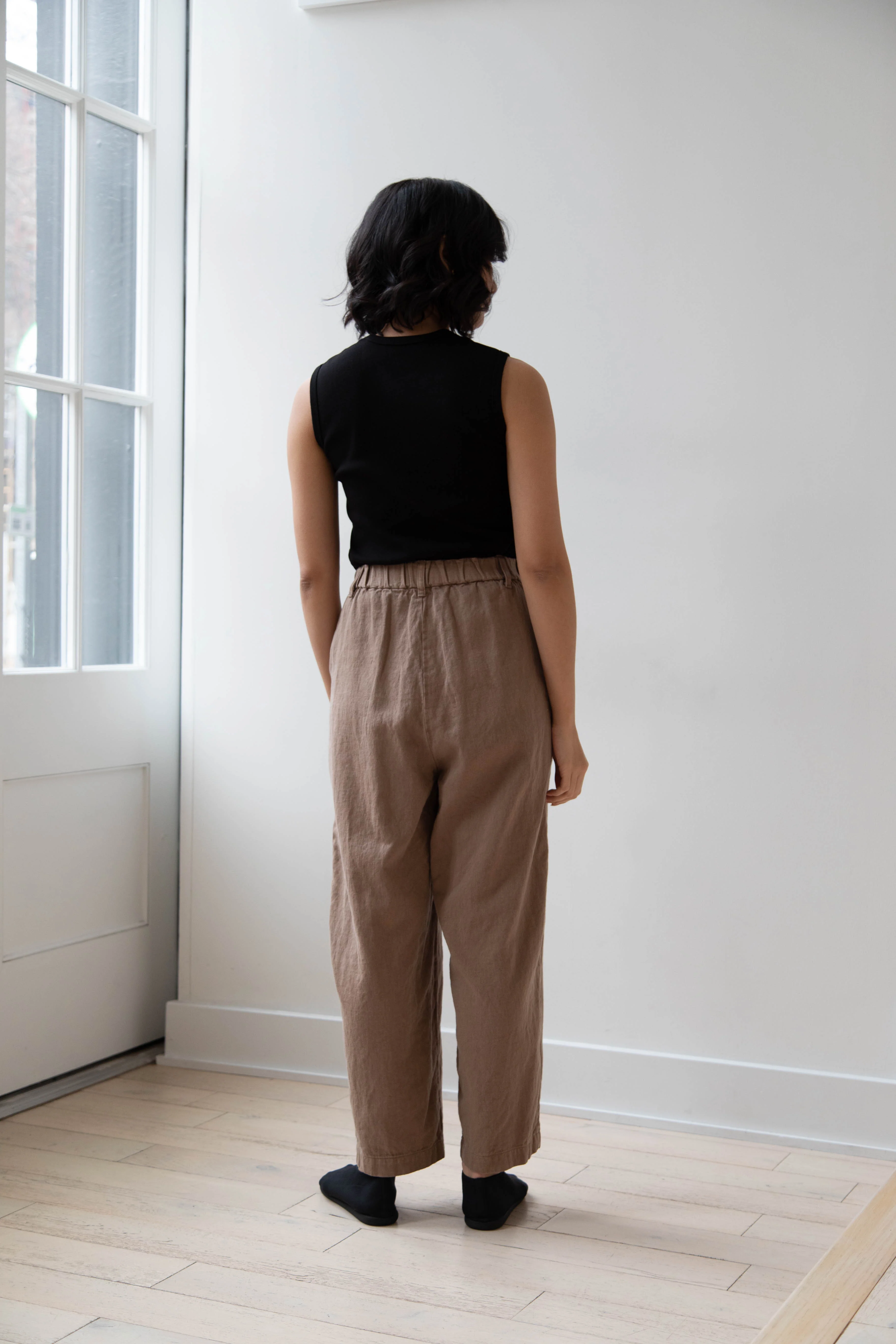 Pas de Calais | Cotton Linen Satin Wide Pants Beige - Image 15