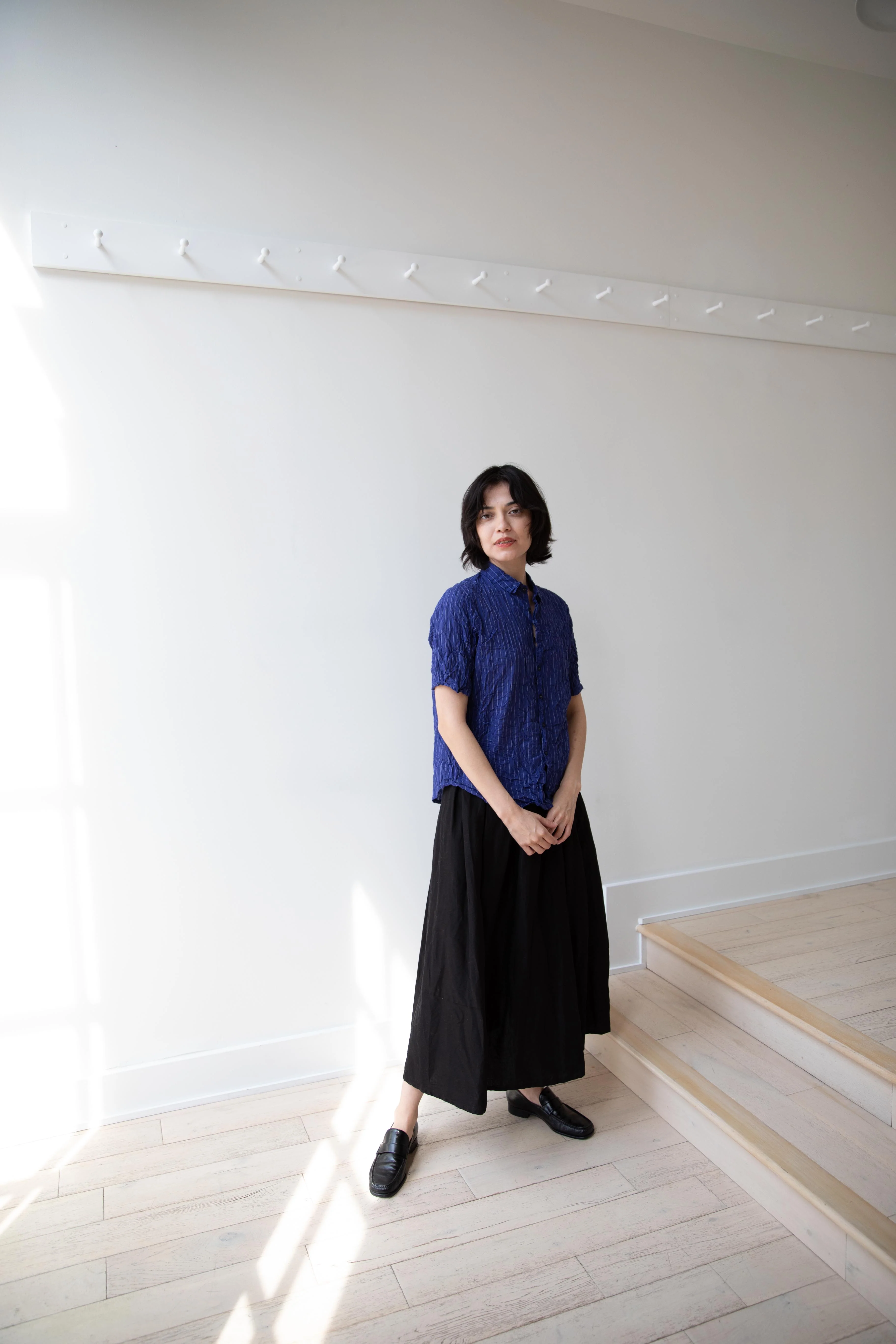 Pas de Calais | High Density Linen Cotton Skirt in Black - Image 33