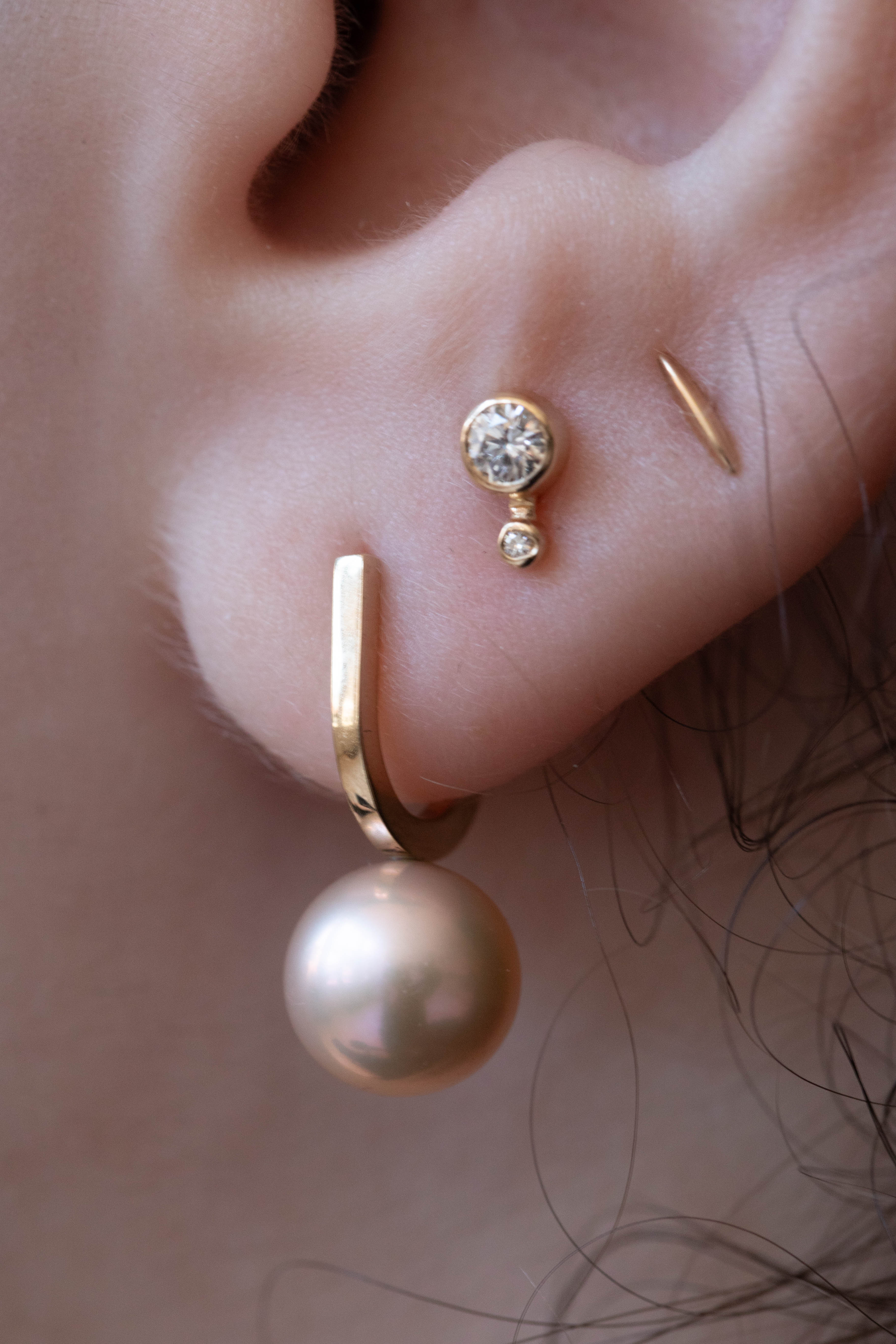 Quarry | Epona Earrings in Gold & Pink Pearl - Image 4