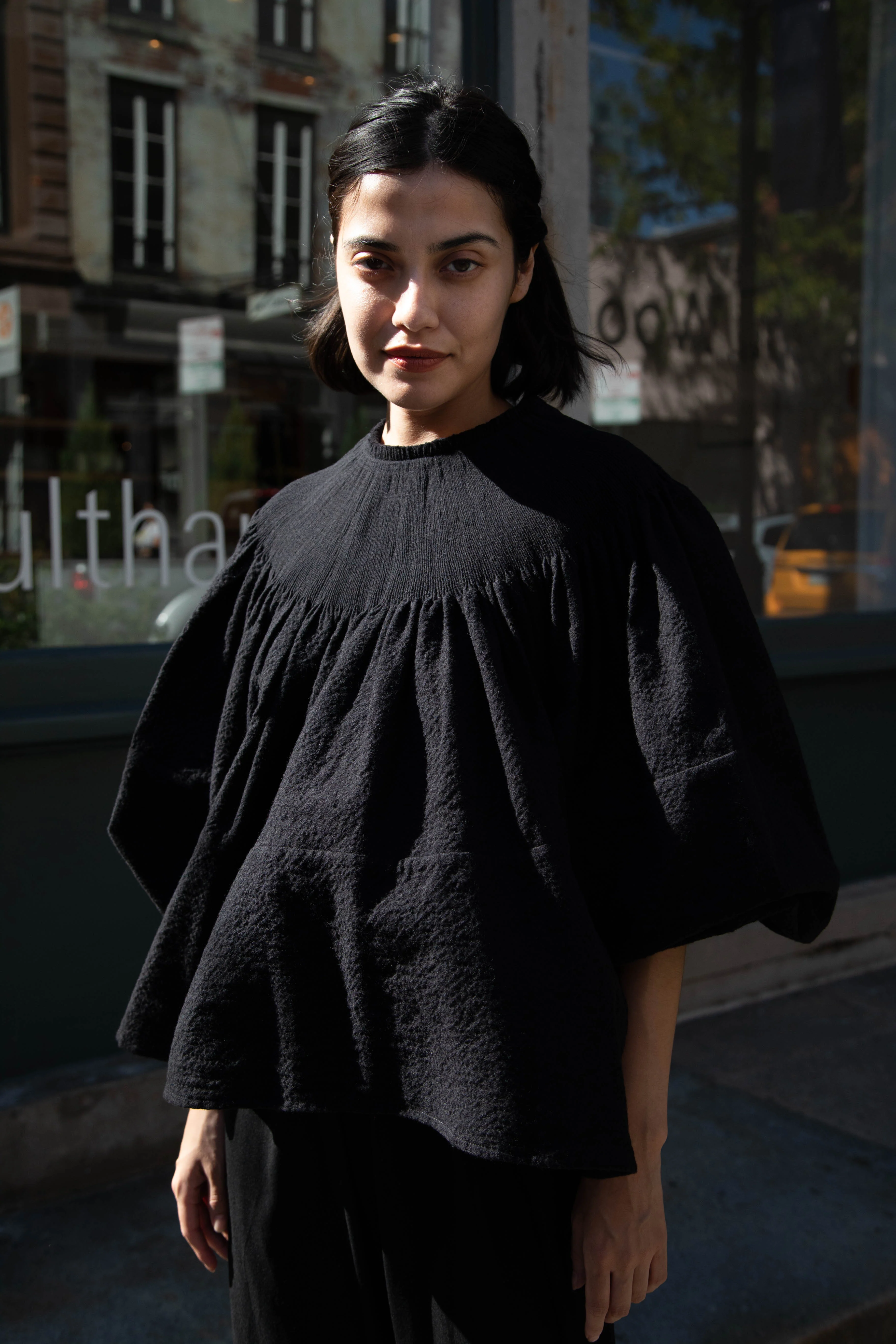 Renata Brenha | Fran Blouse in Black Cotton Wool - Image 29