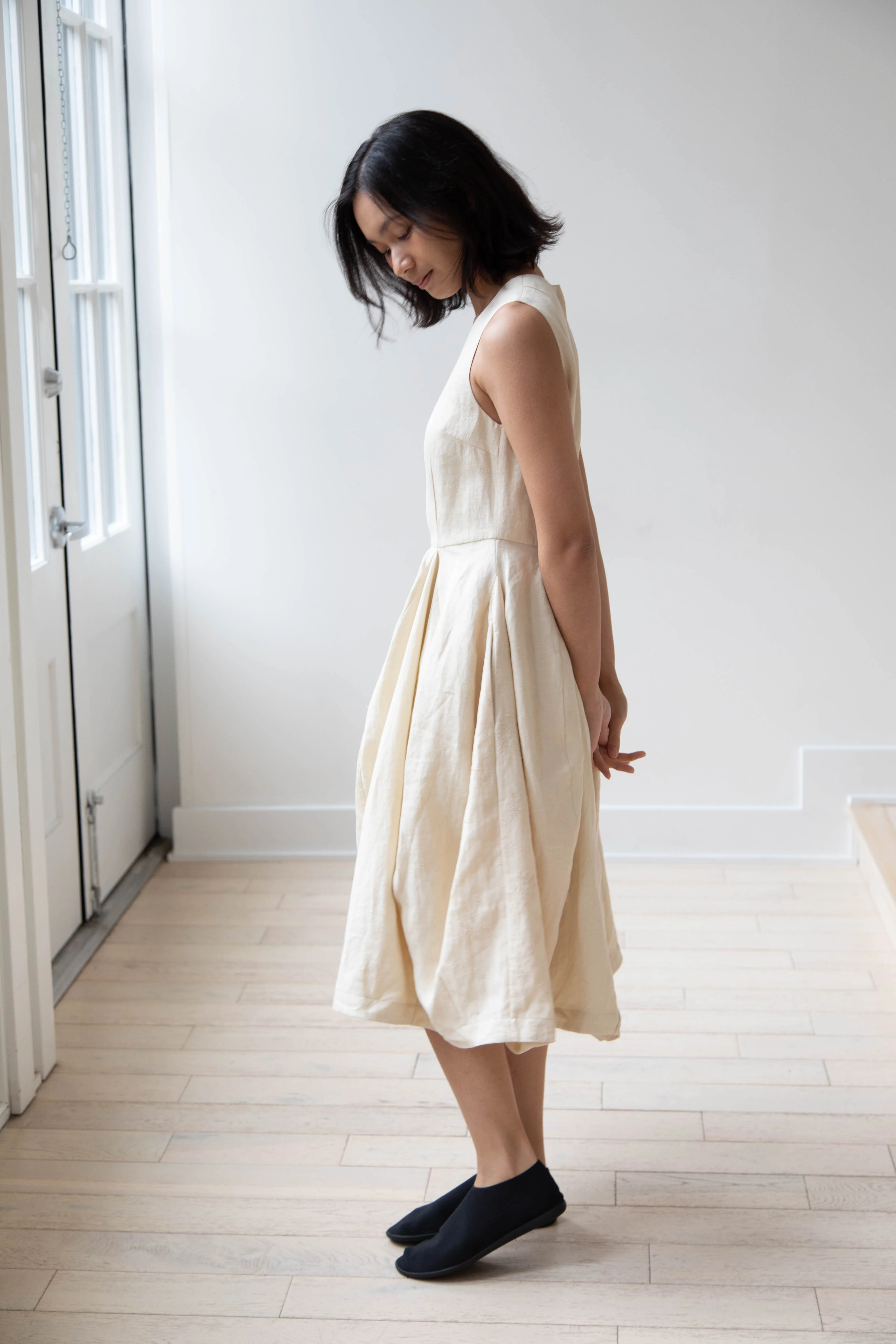 Renli Su | Hemp Dress in Beige - Image 2