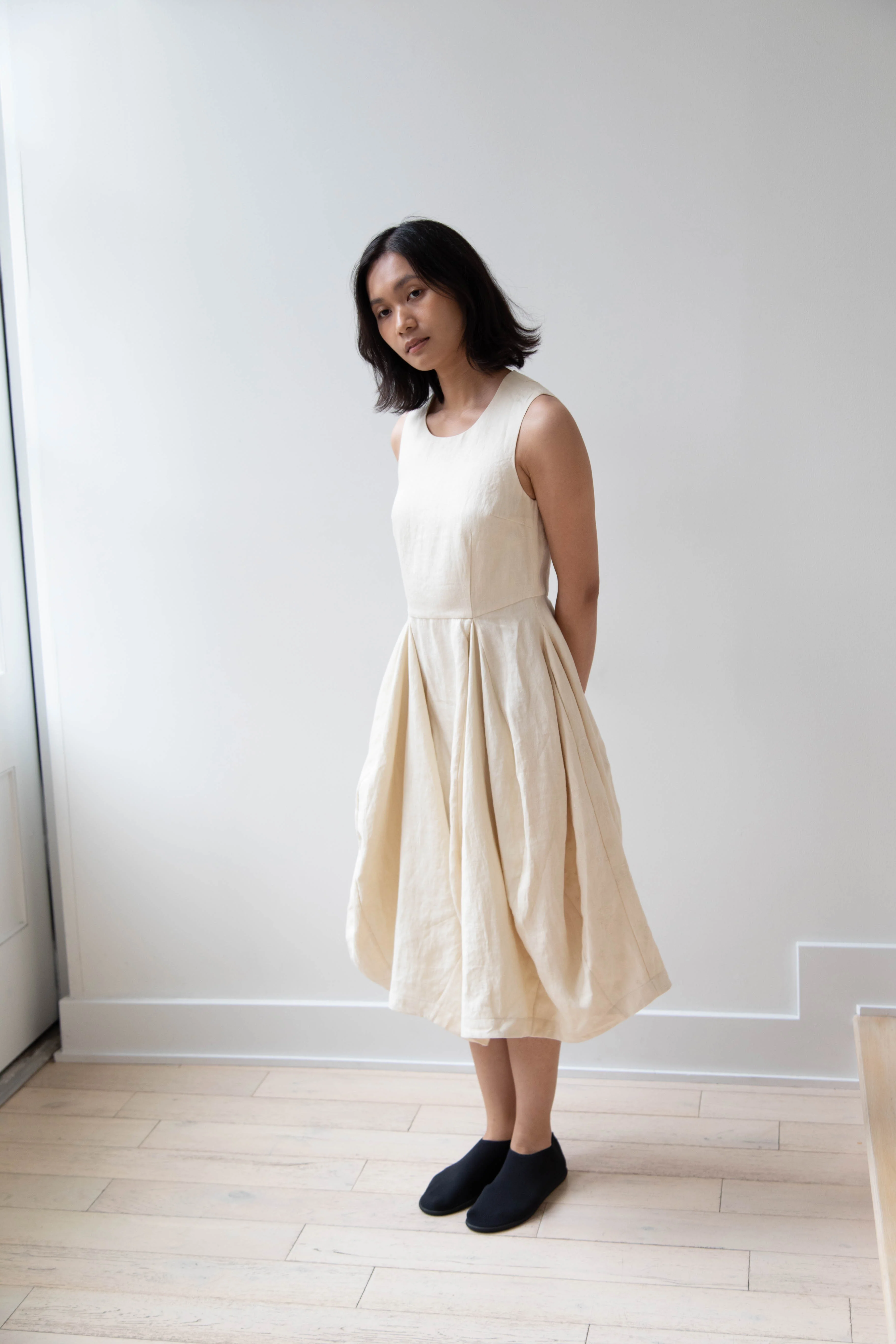 Renli Su | Hemp Dress in Beige - Image 23