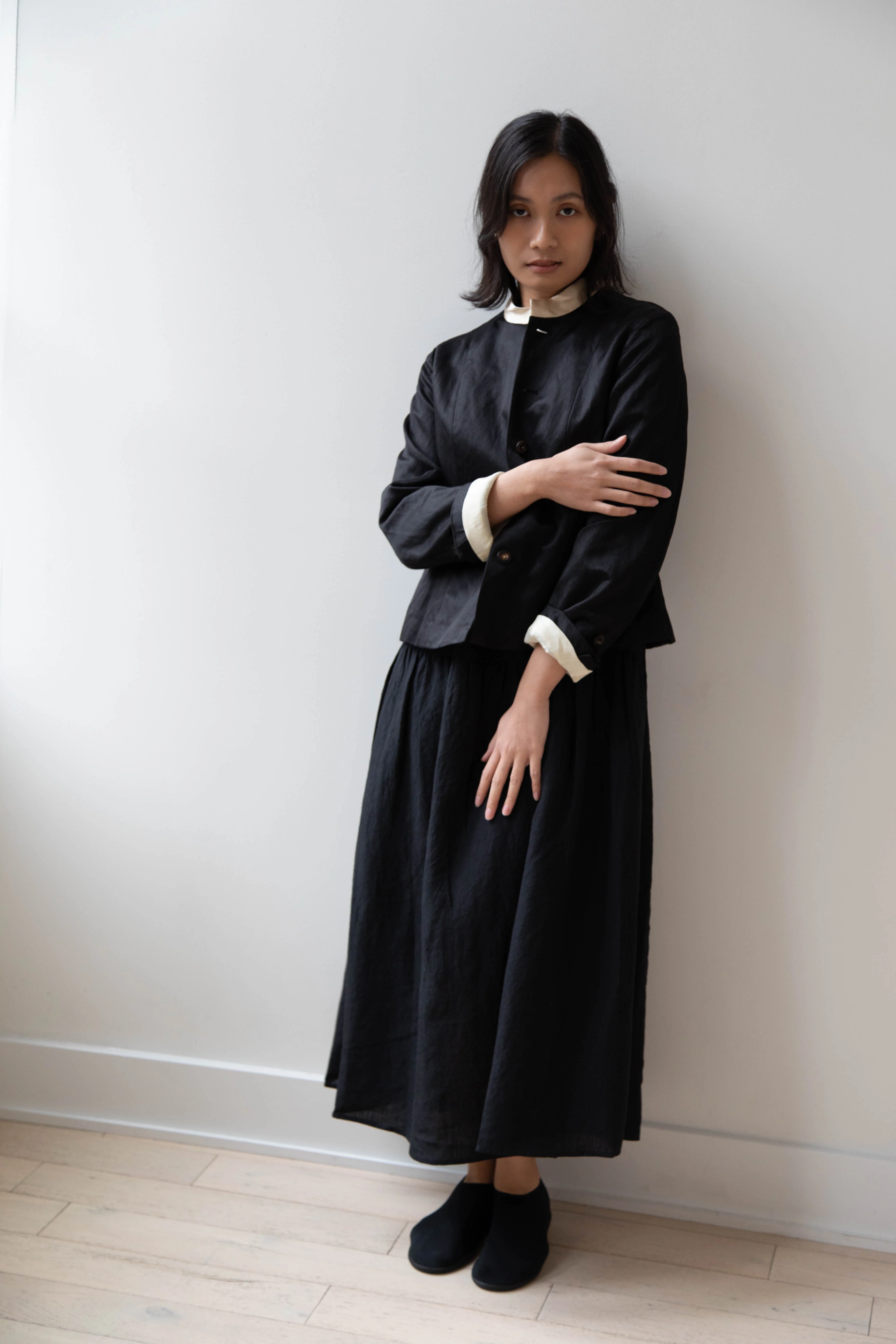 Renli Su | Jacket in Black Cotton Silk - Image 3