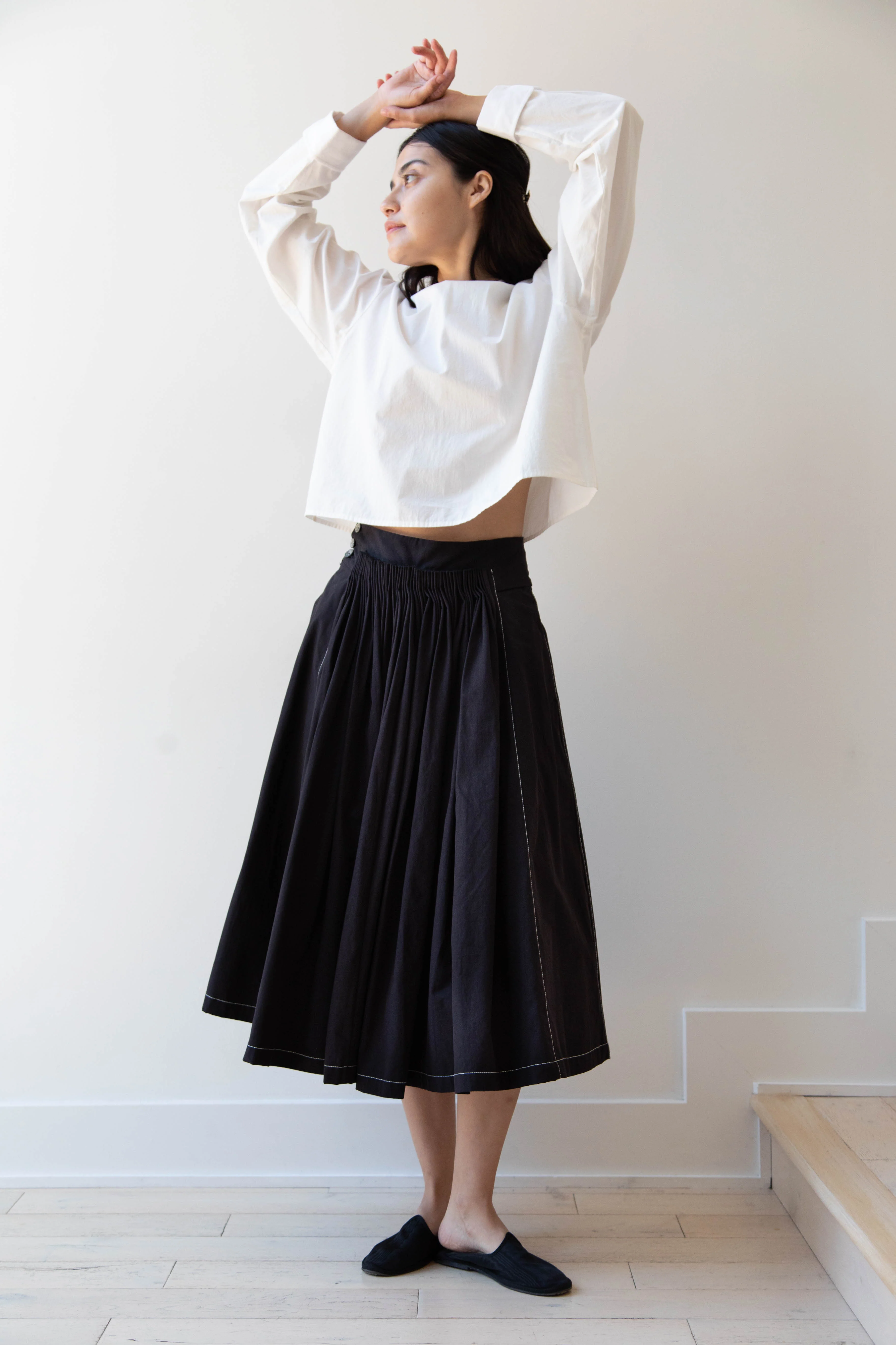 Renli Su | Pintuck Skirt in Black - Image 12
