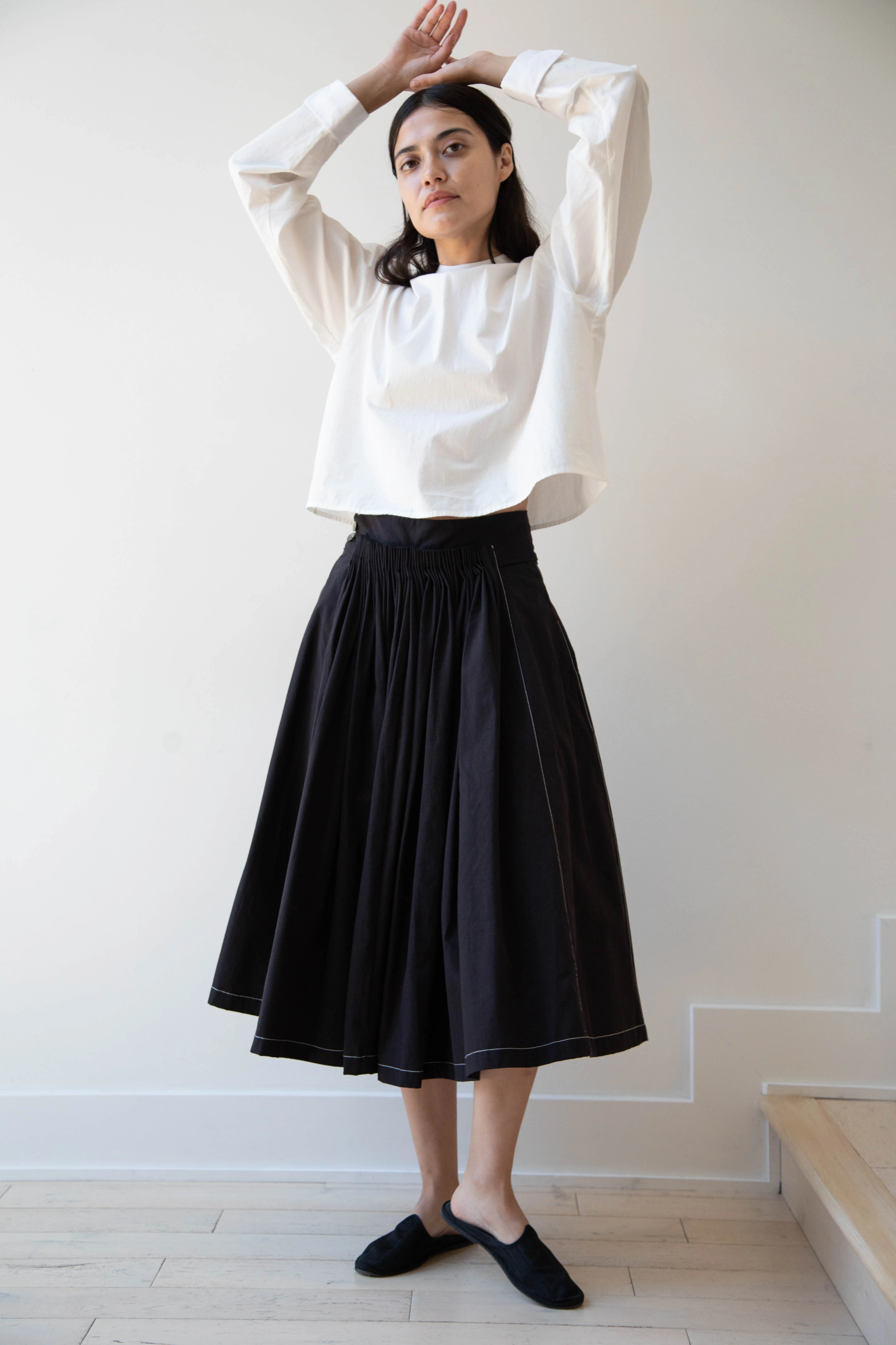 Renli Su | Pintuck Skirt in Black - Image 13