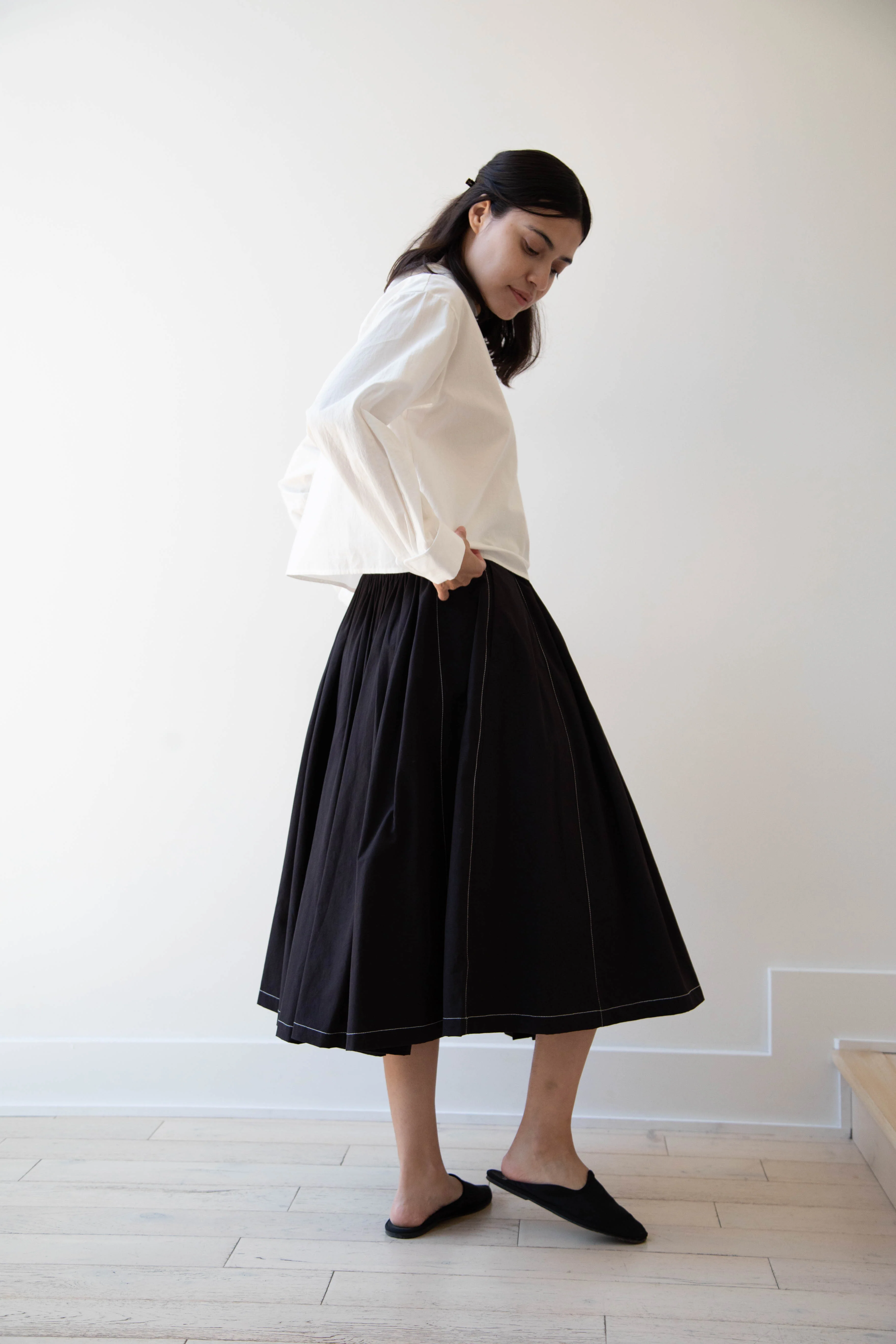 Renli Su | Pintuck Skirt in Black - Image 15