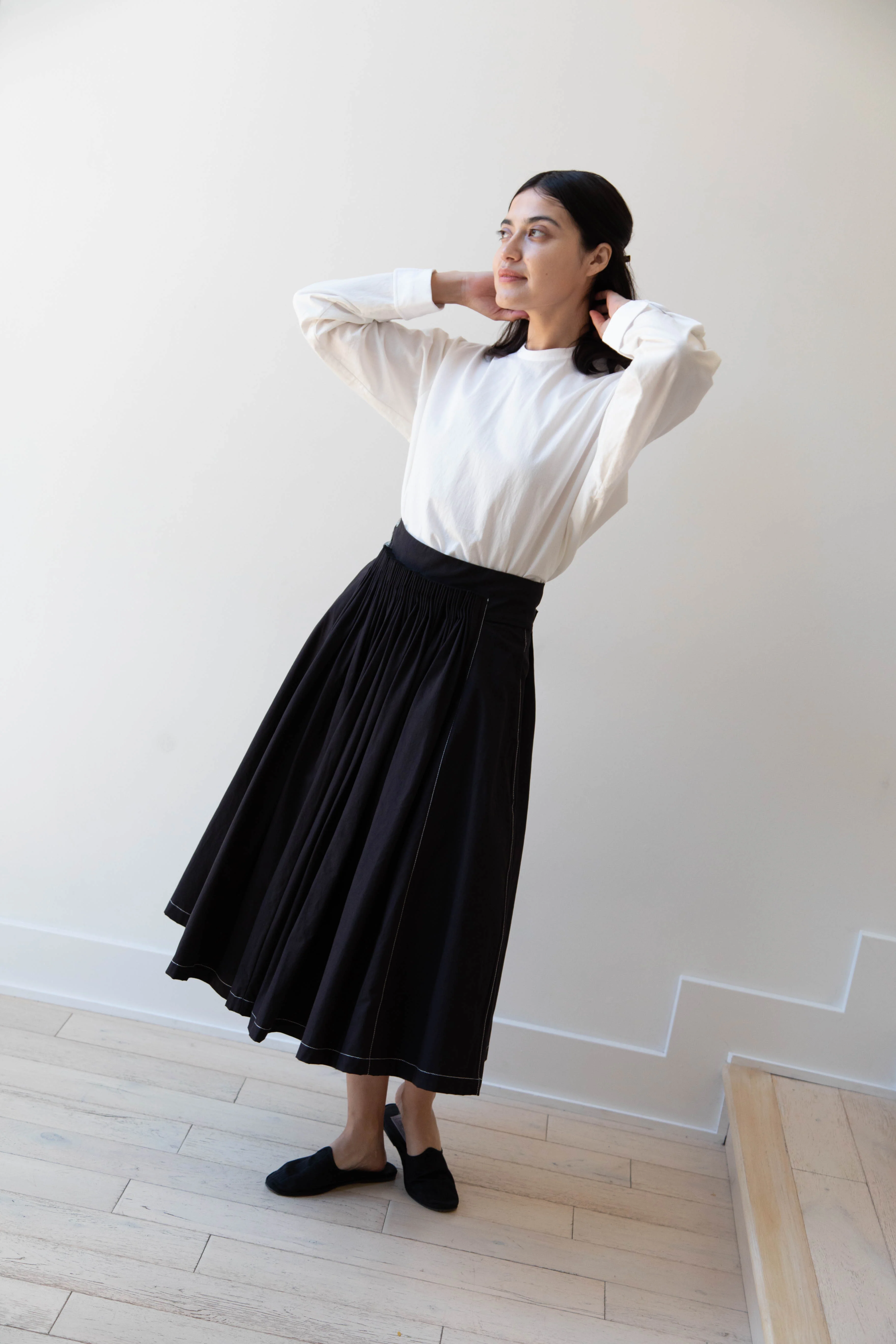 Renli Su | Pintuck Skirt in Black - Image 22