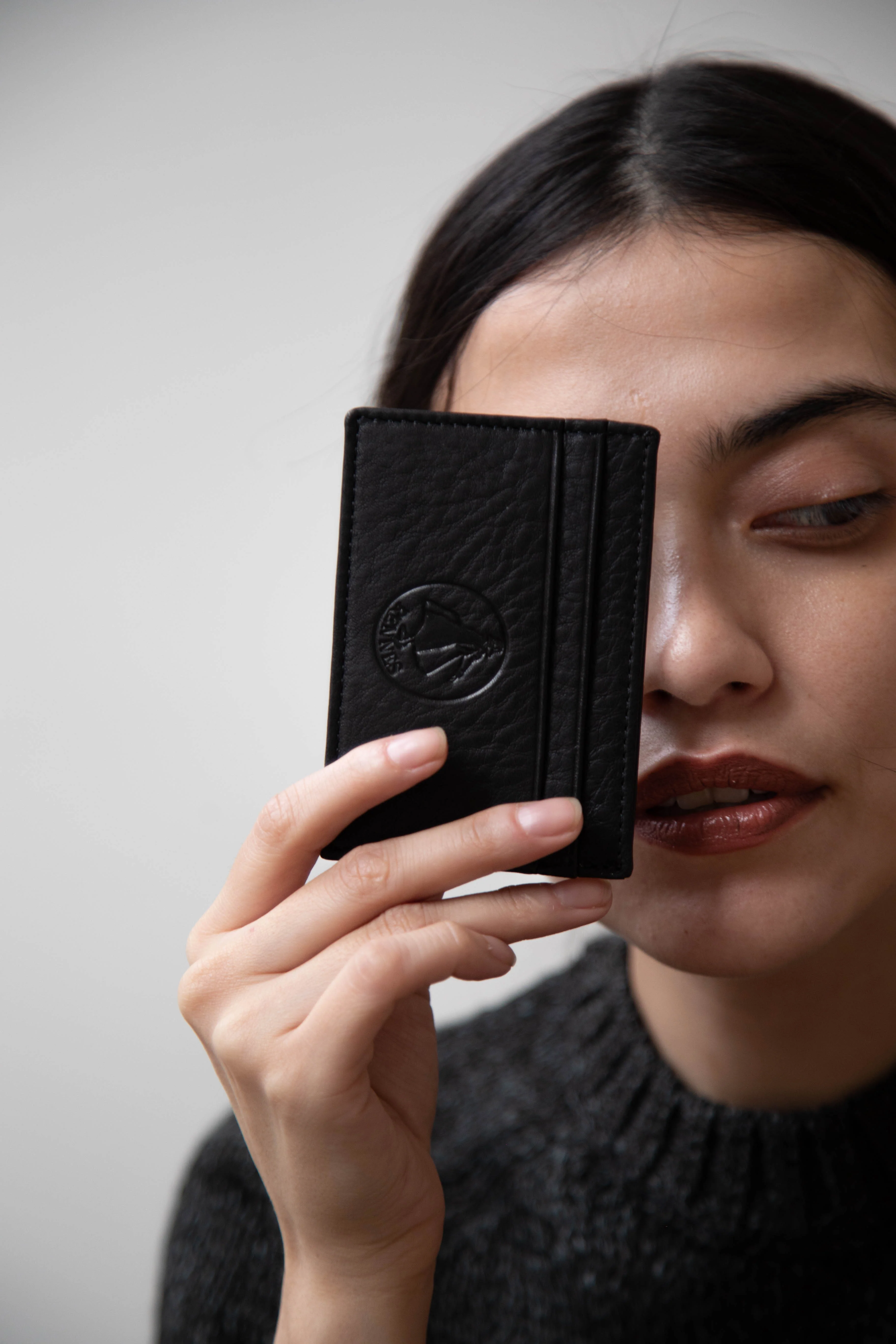 rennes Card Case in Black Leather - Image 6