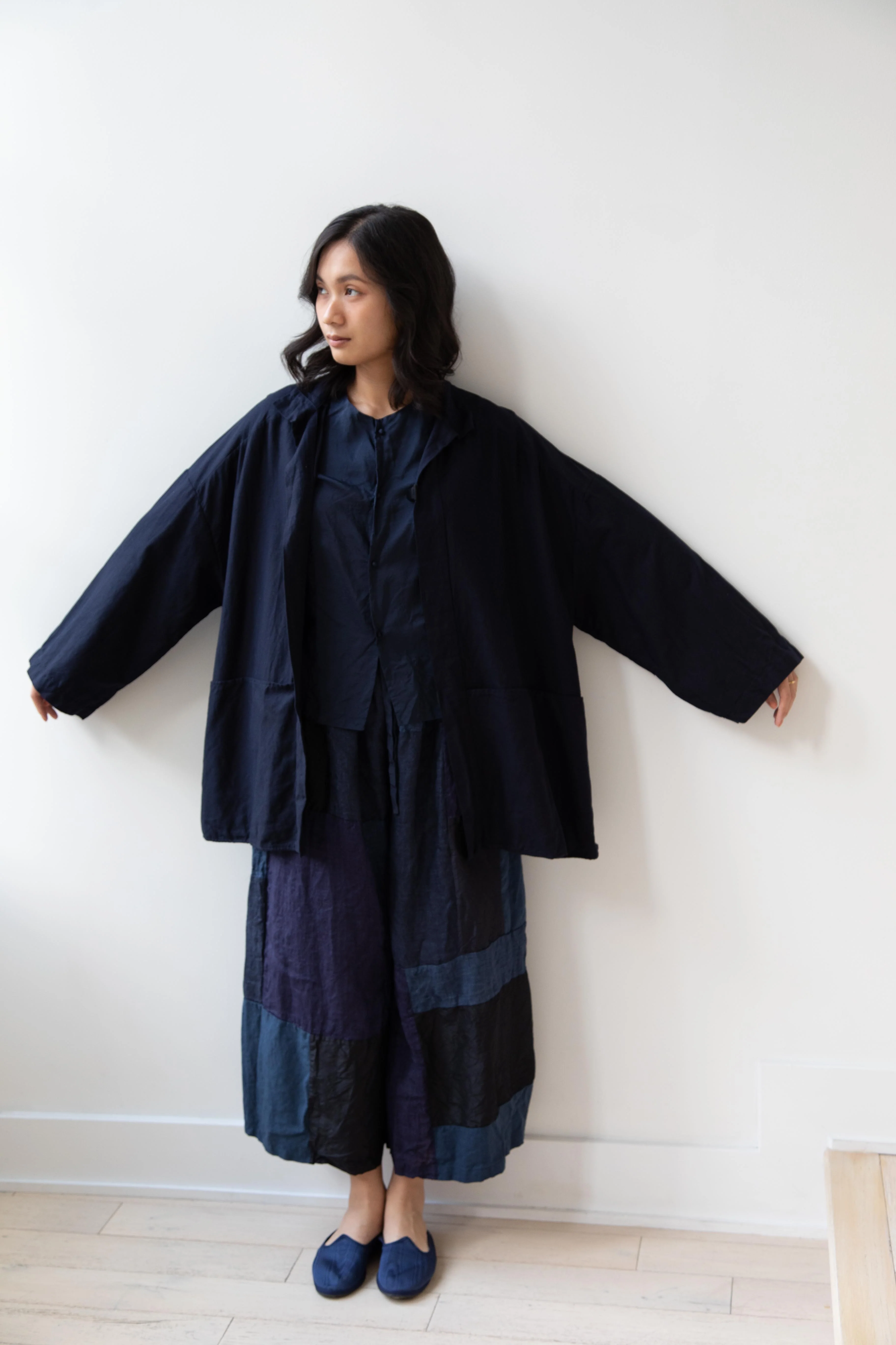 Risa Nakamura | Black Kohaze Jacket in Dark Blue - Image 5