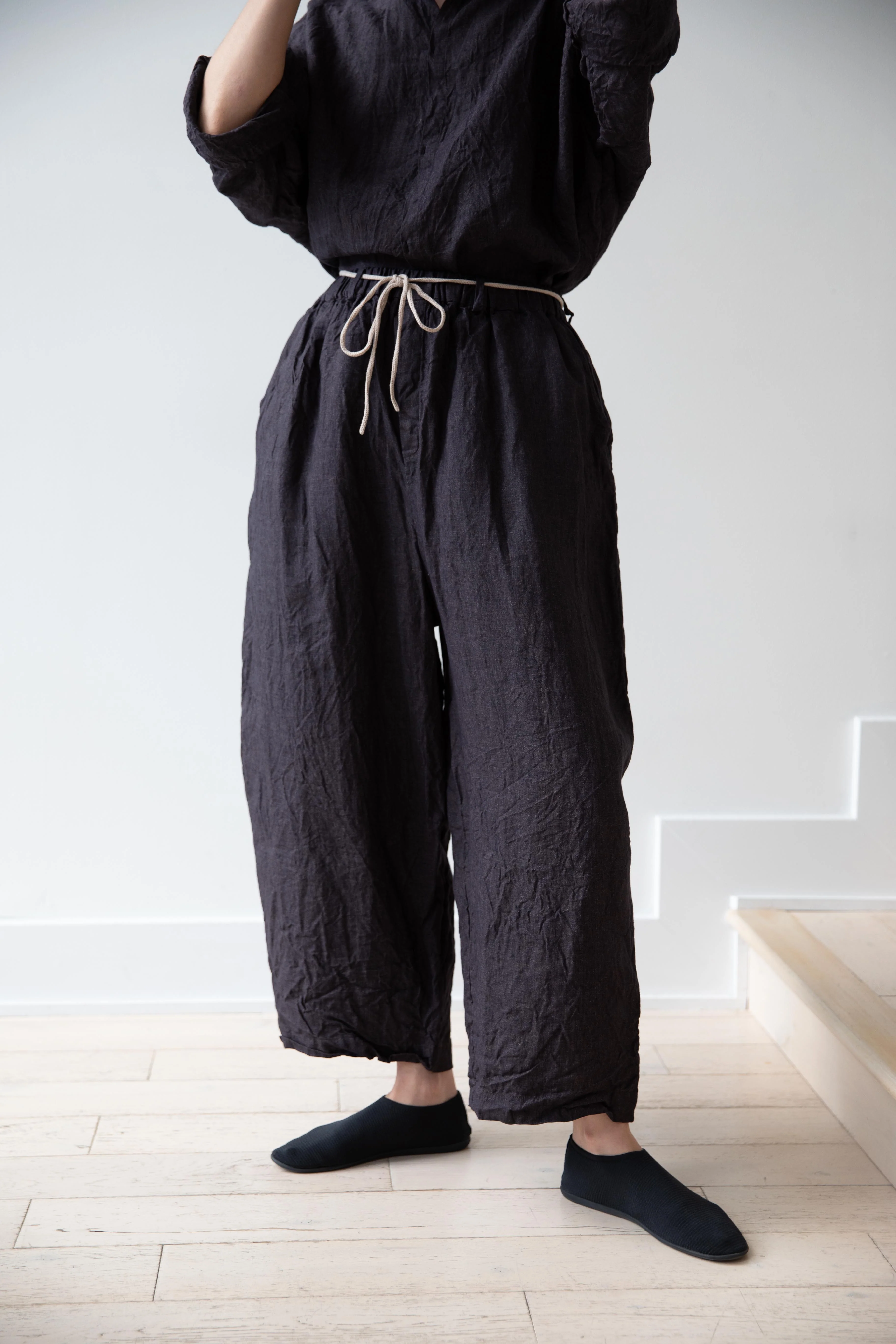 Risa Nakamura | Wide Trousers in Black - Image 2