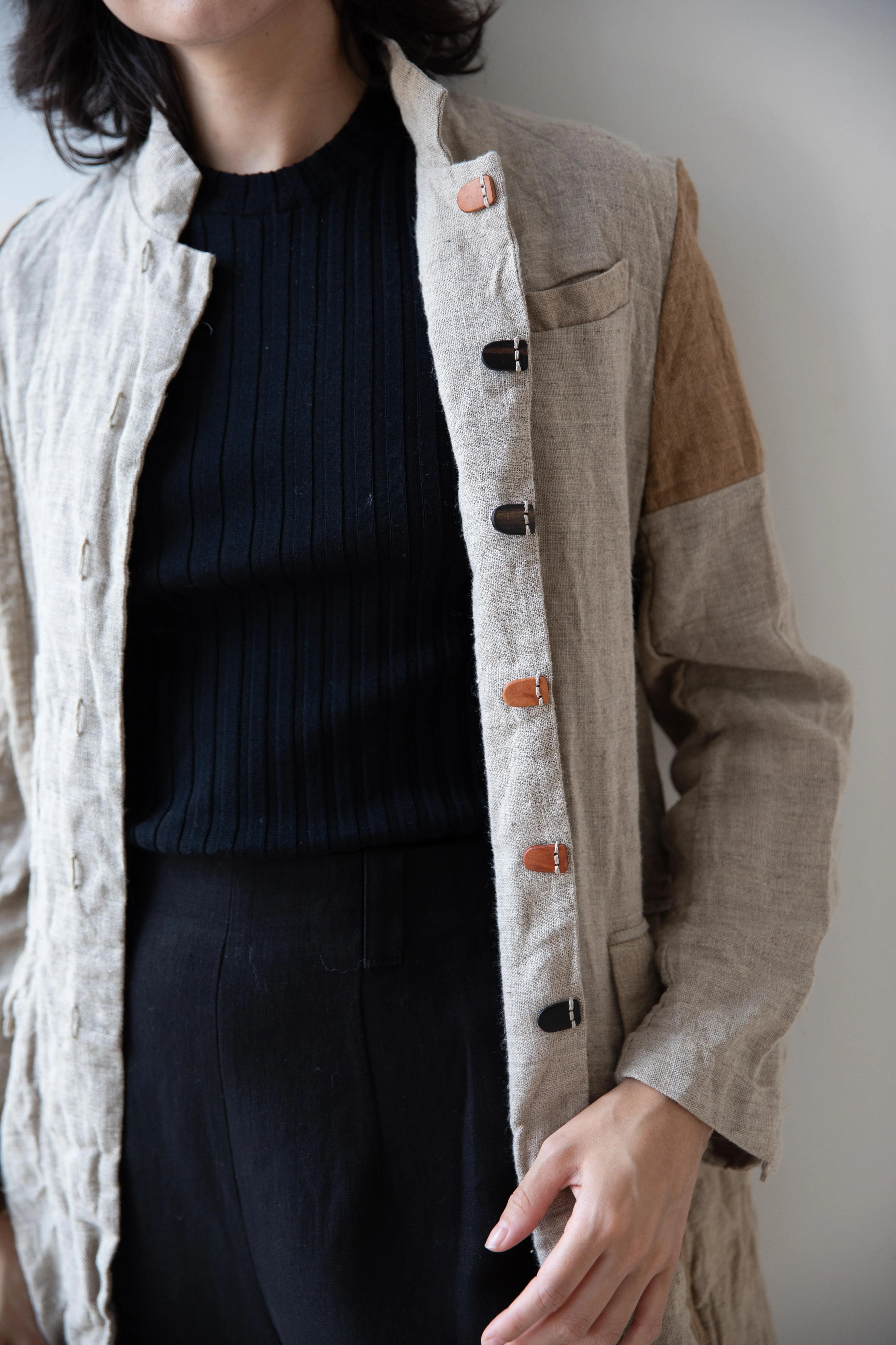 Risa Nakamura | Patchwork Jacket in Natural - Image 7