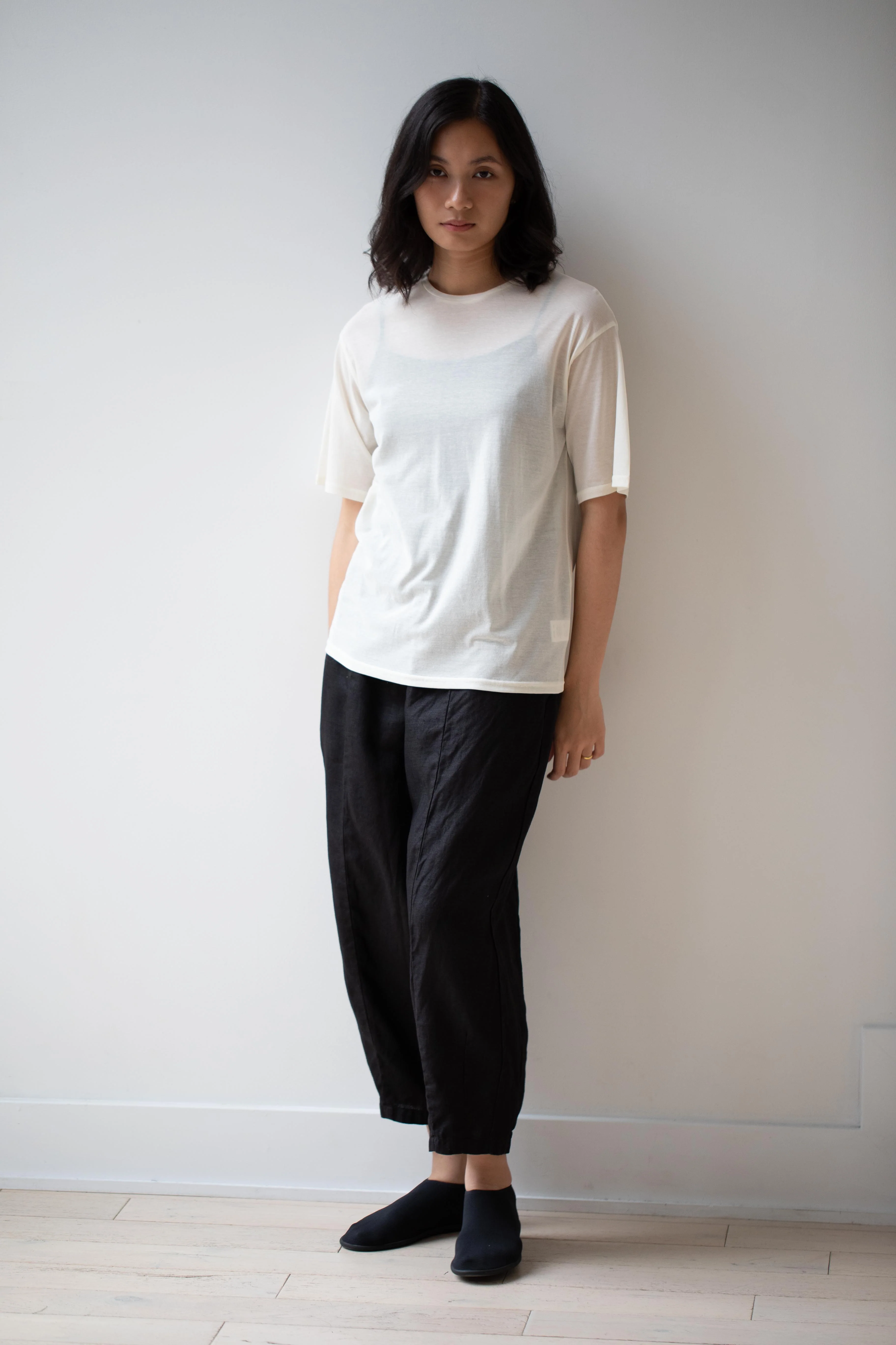 Robe de Peau | Relax Sheer T-Shirt in Cream - Image 6