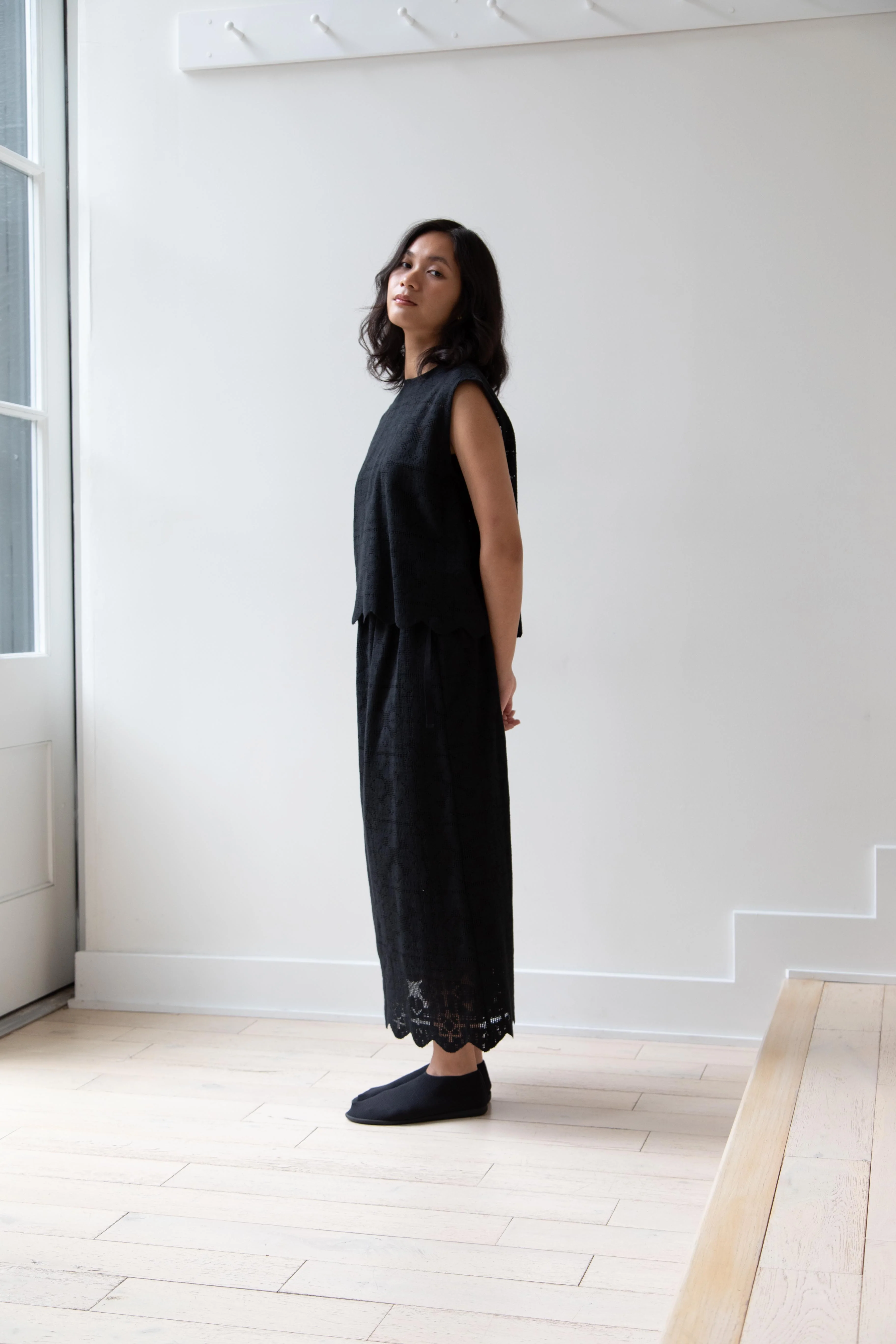 Robe de Peau | Scalloped Lace Top & Skirt Set in Black - Image 16