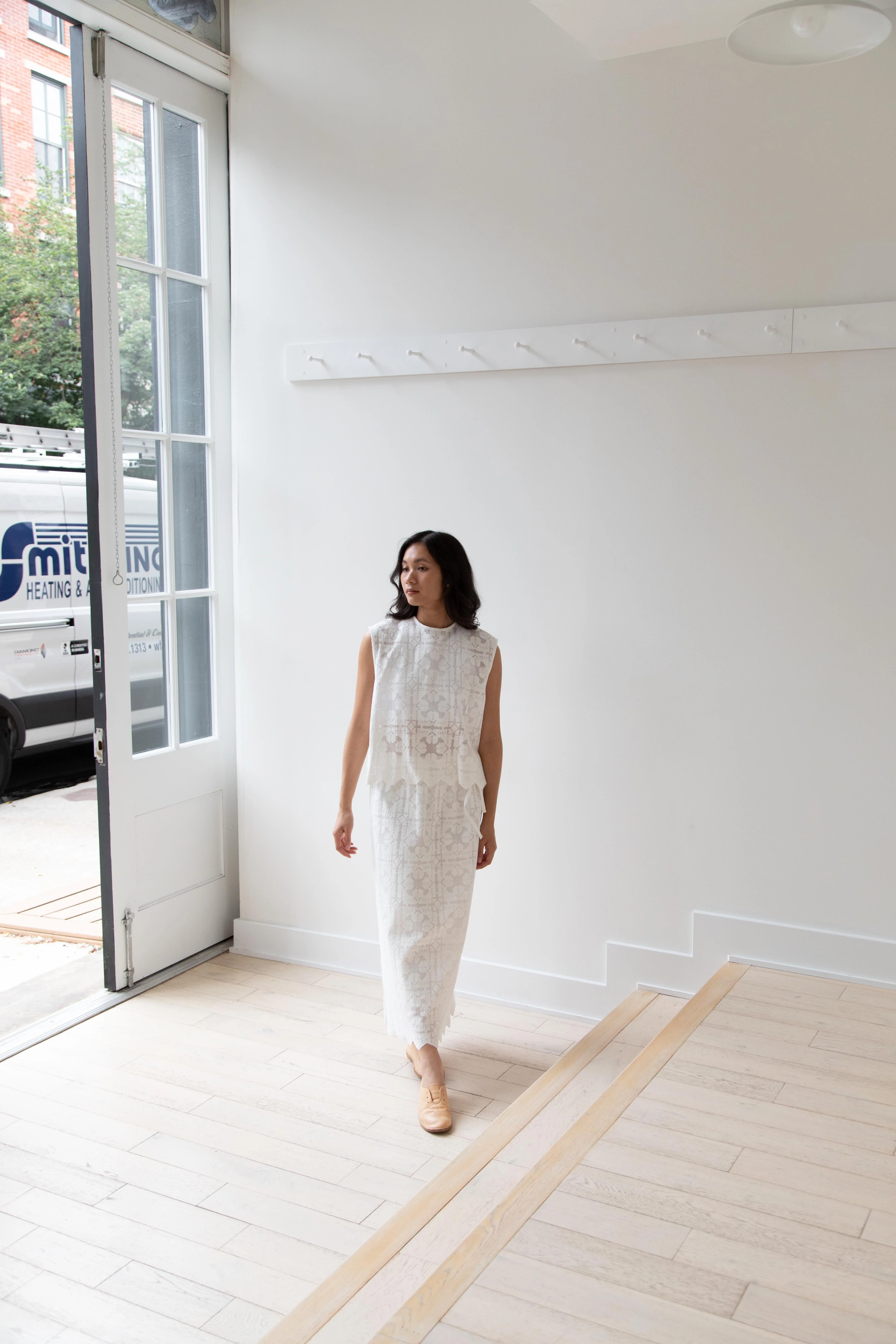 Robe de Peau | Scalloped Lace Top & Skirt Set in White - Image 34