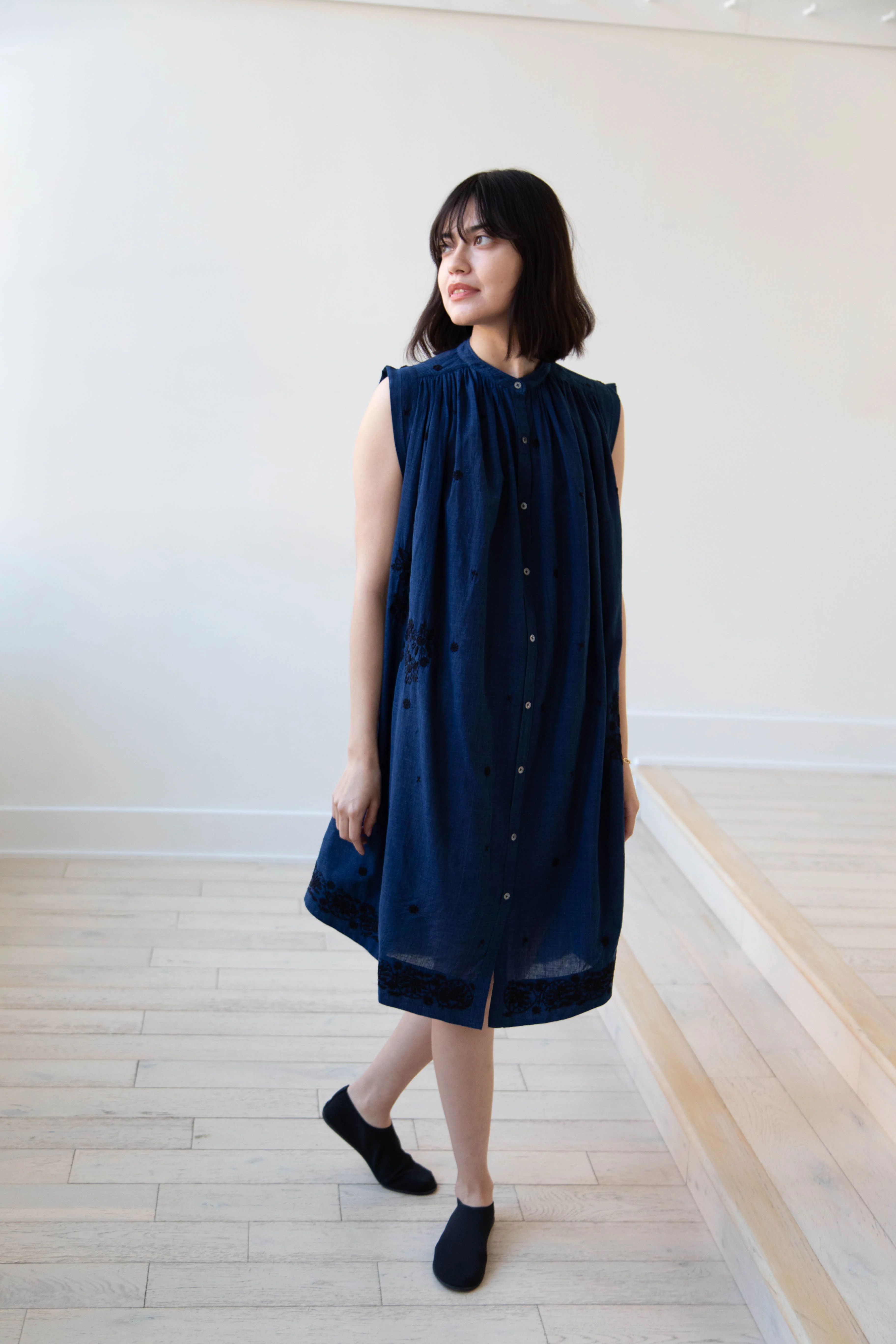 Rubia & Neel | Athena Embroidered Dress in Indigo - Image 16