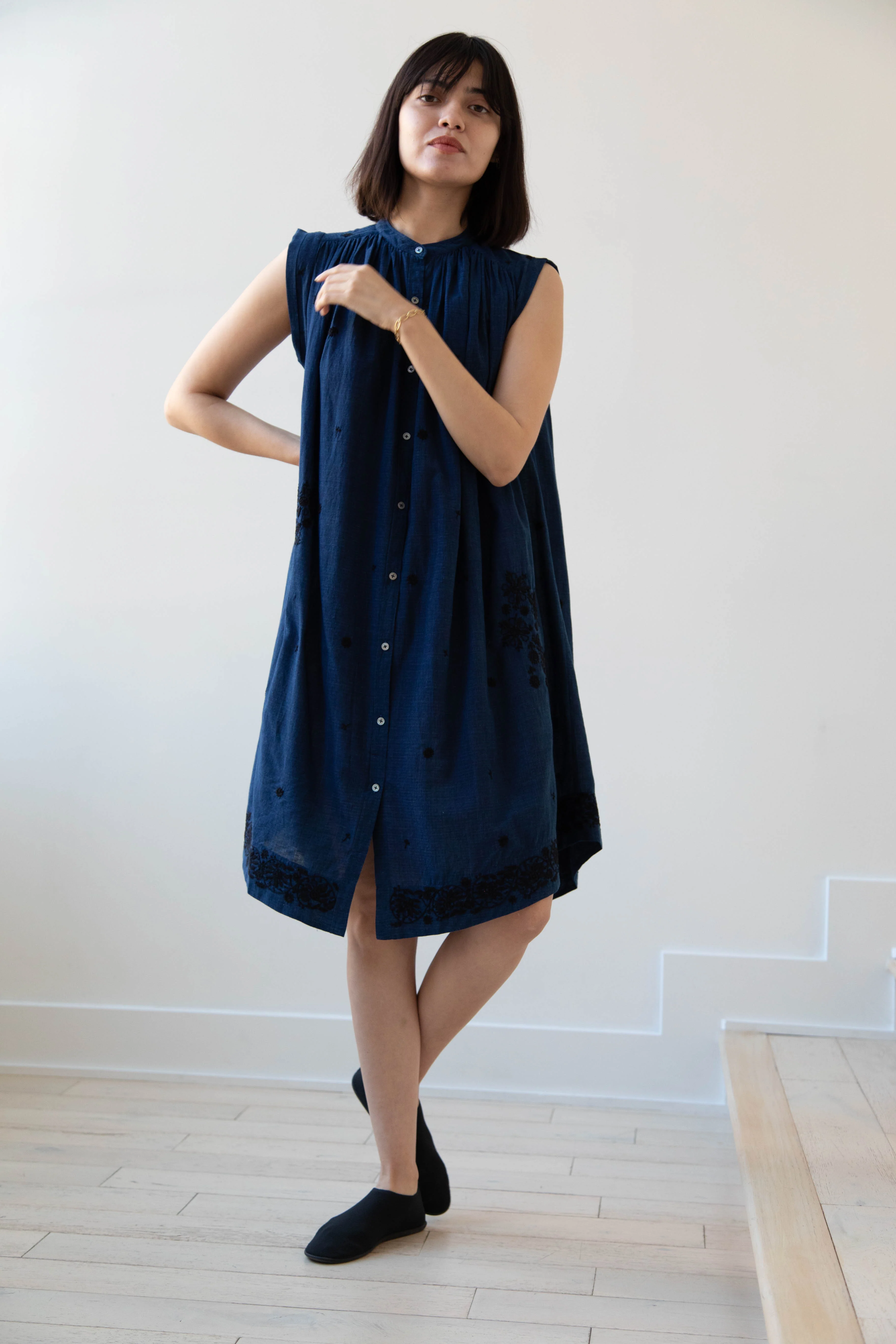 Rubia & Neel | Athena Embroidered Dress in Indigo - Image 32