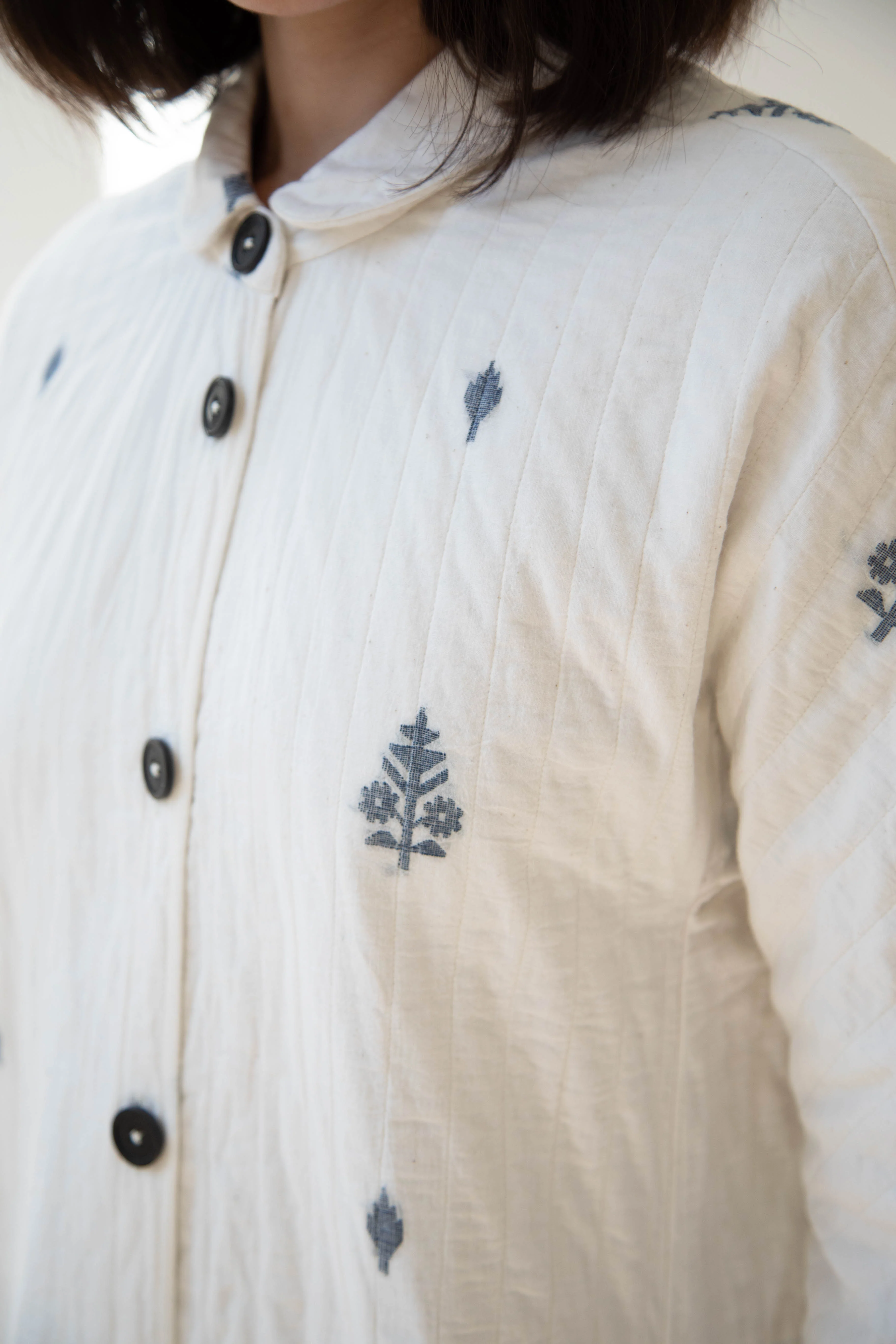 Rubia & Neel | Lauren Quilted Coat in Garden Jamdani - Image 29