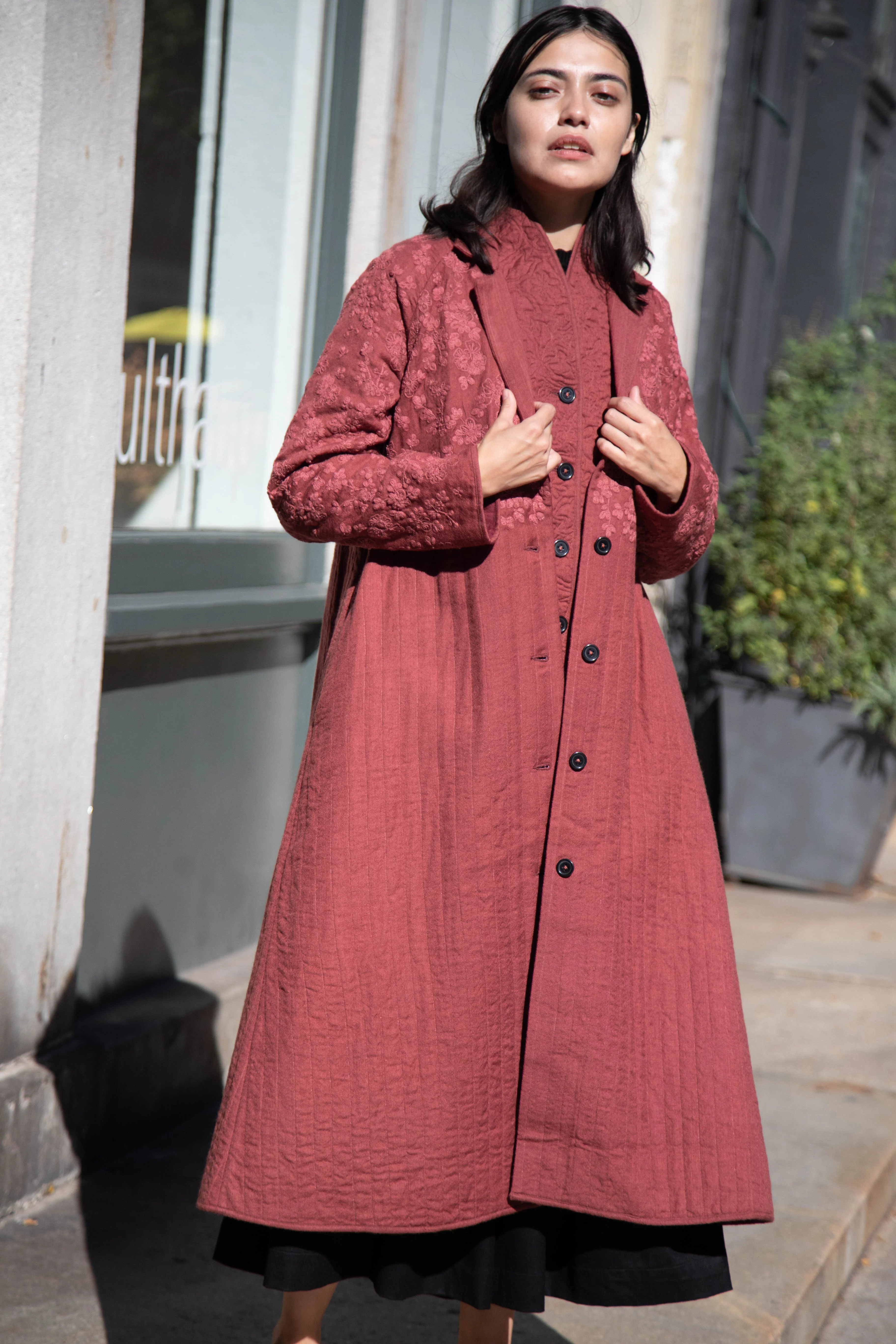 Rubia & Neel | Rita Coat in Dark Brick - Image 6