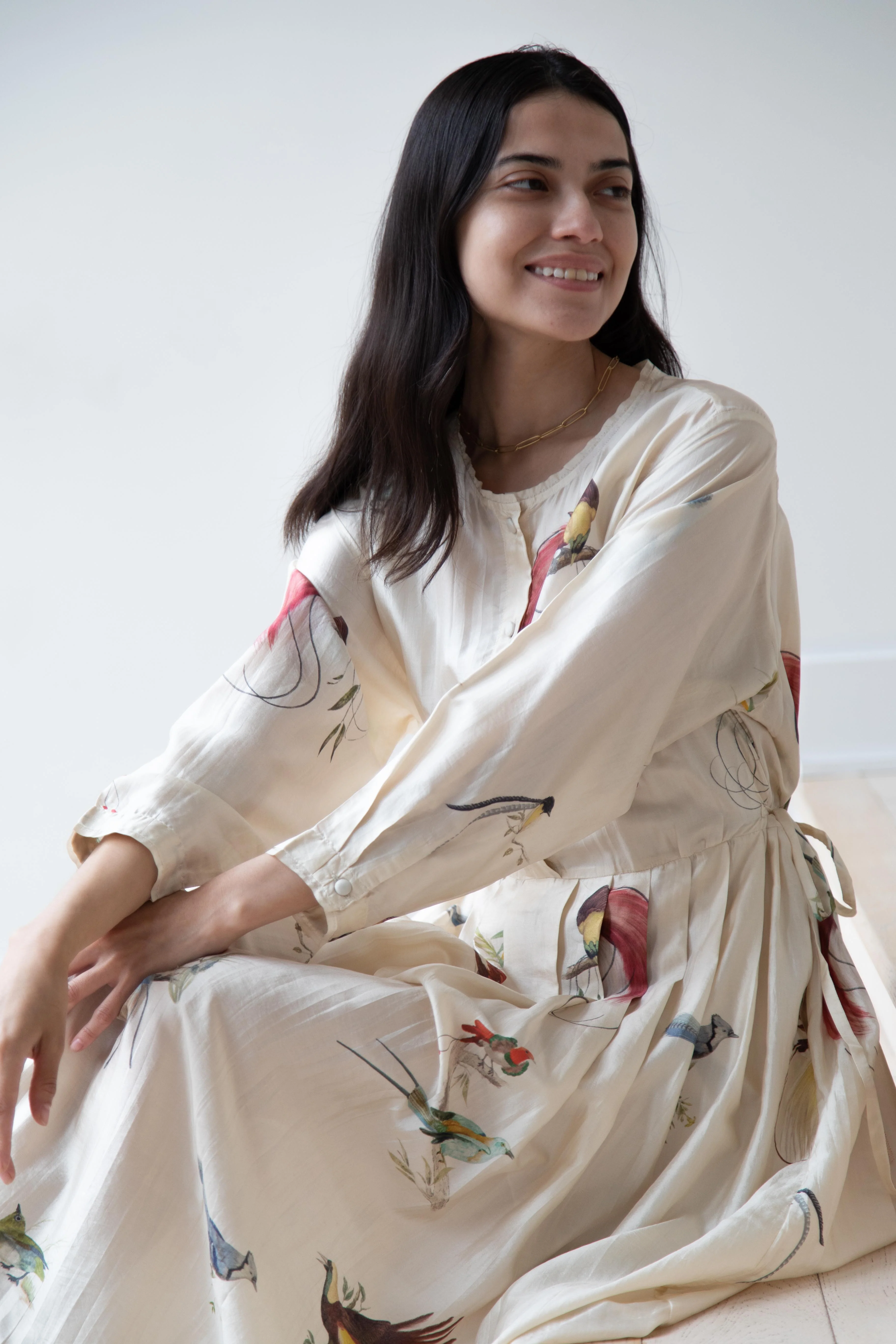 Runaway Bicycle | Bird of Paradise Silk Dress - Image 15