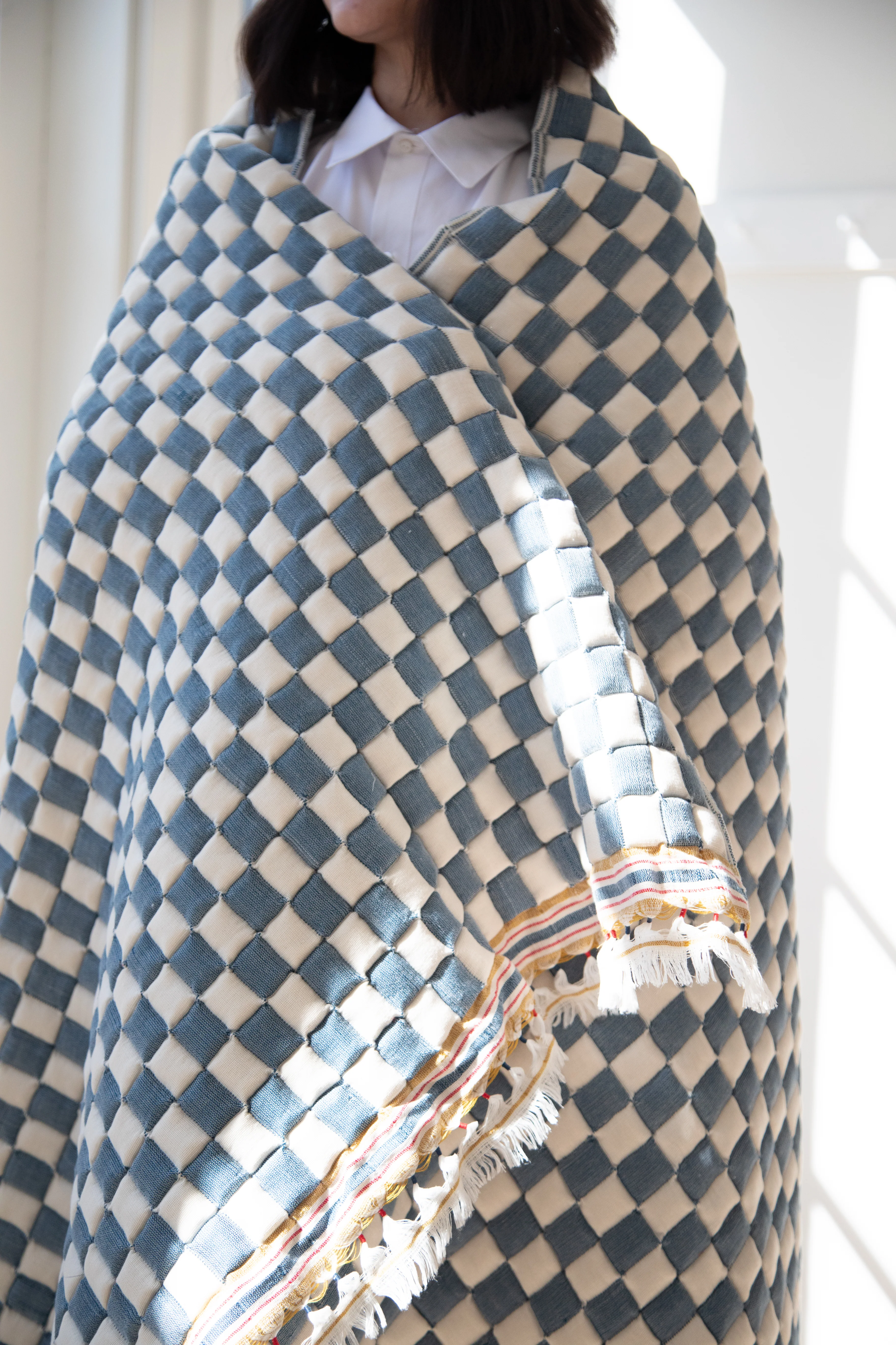 Runaway Bicycle | Indigo and Cream Quilt - Image 11