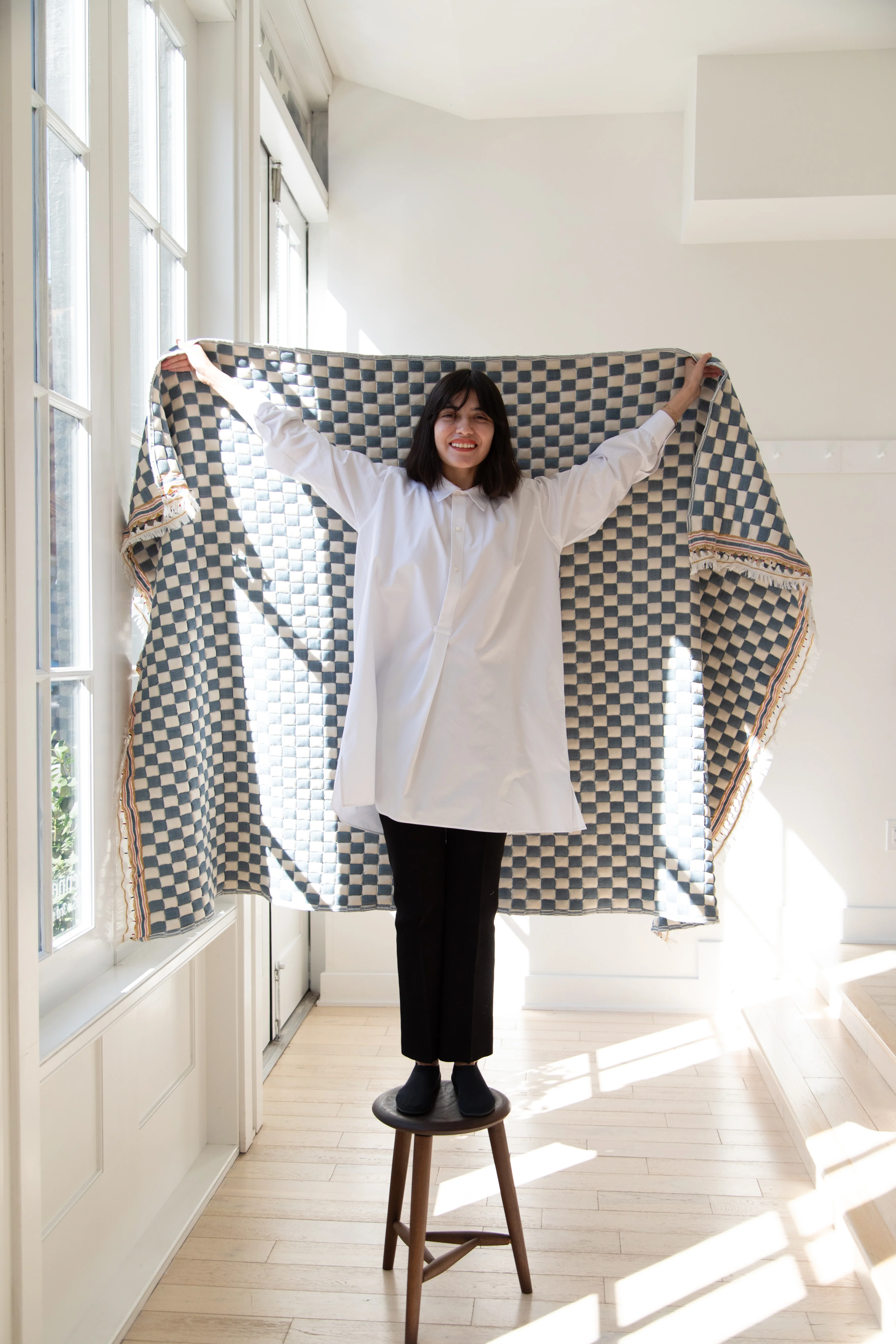 Runaway Bicycle | Indigo and Cream Quilt - Image 12