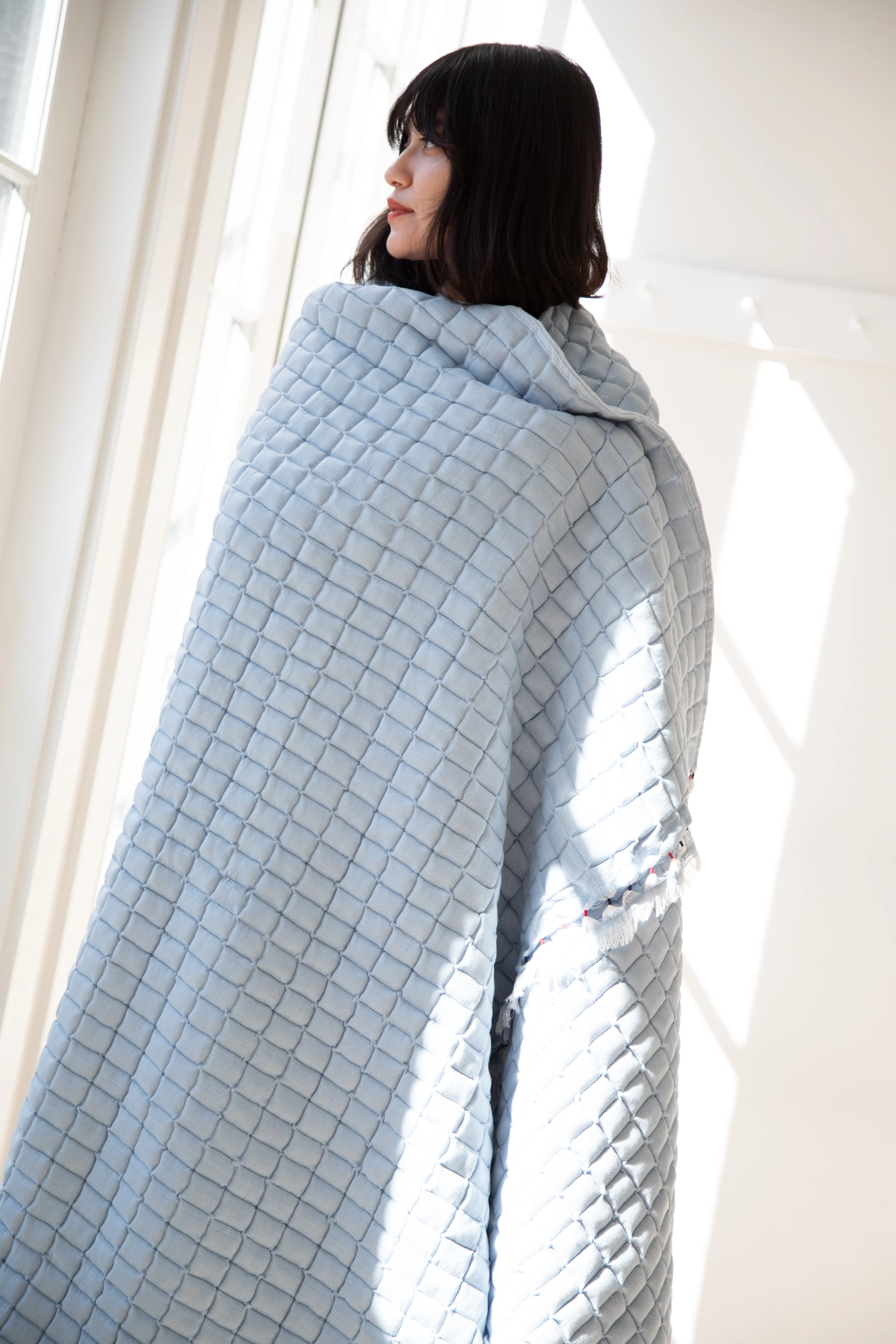 Runaway Bicycle | Light Blue Quilt - Image 5