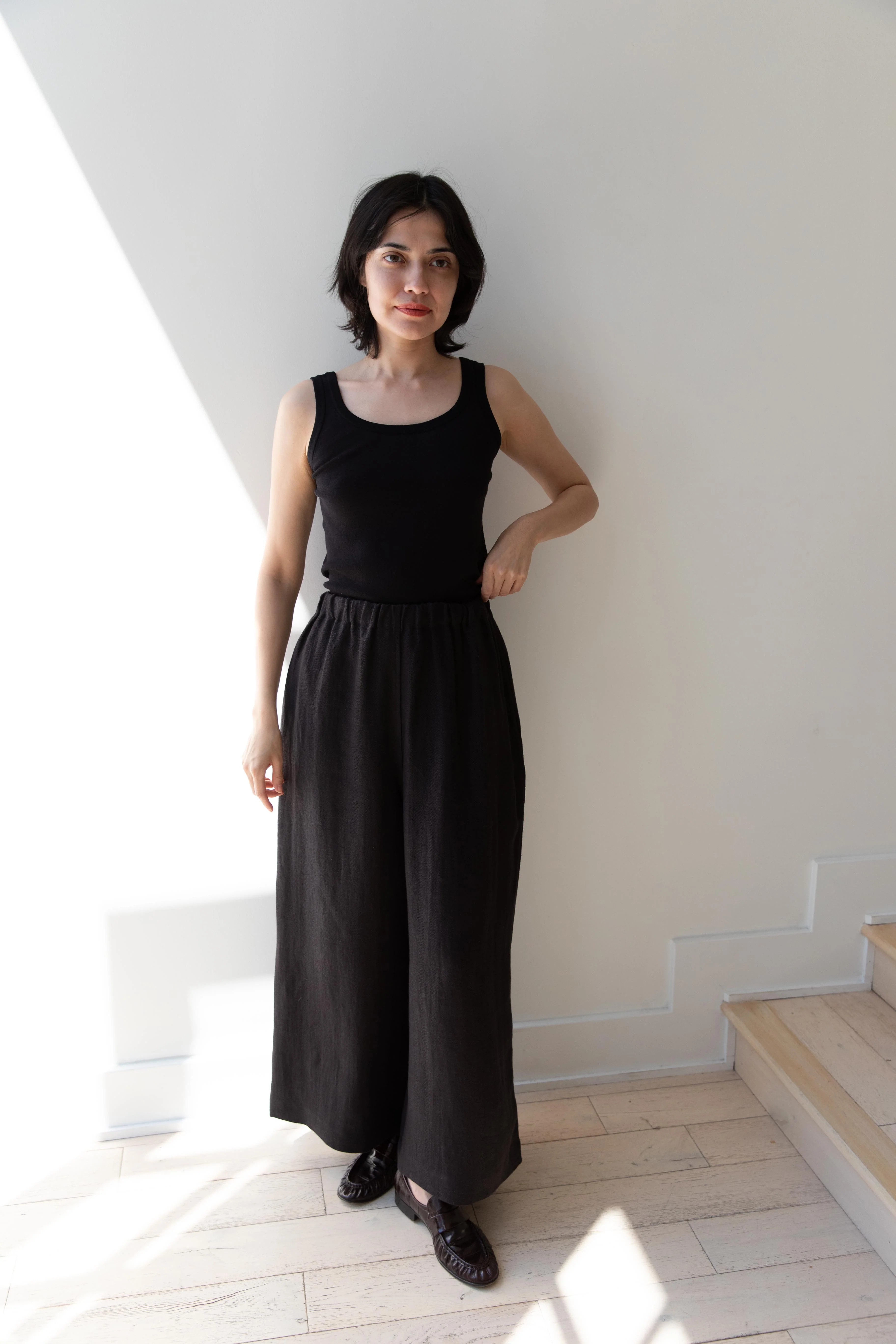 Samuel Snider | Elastic Culottes in Black Herringbone - Image 15