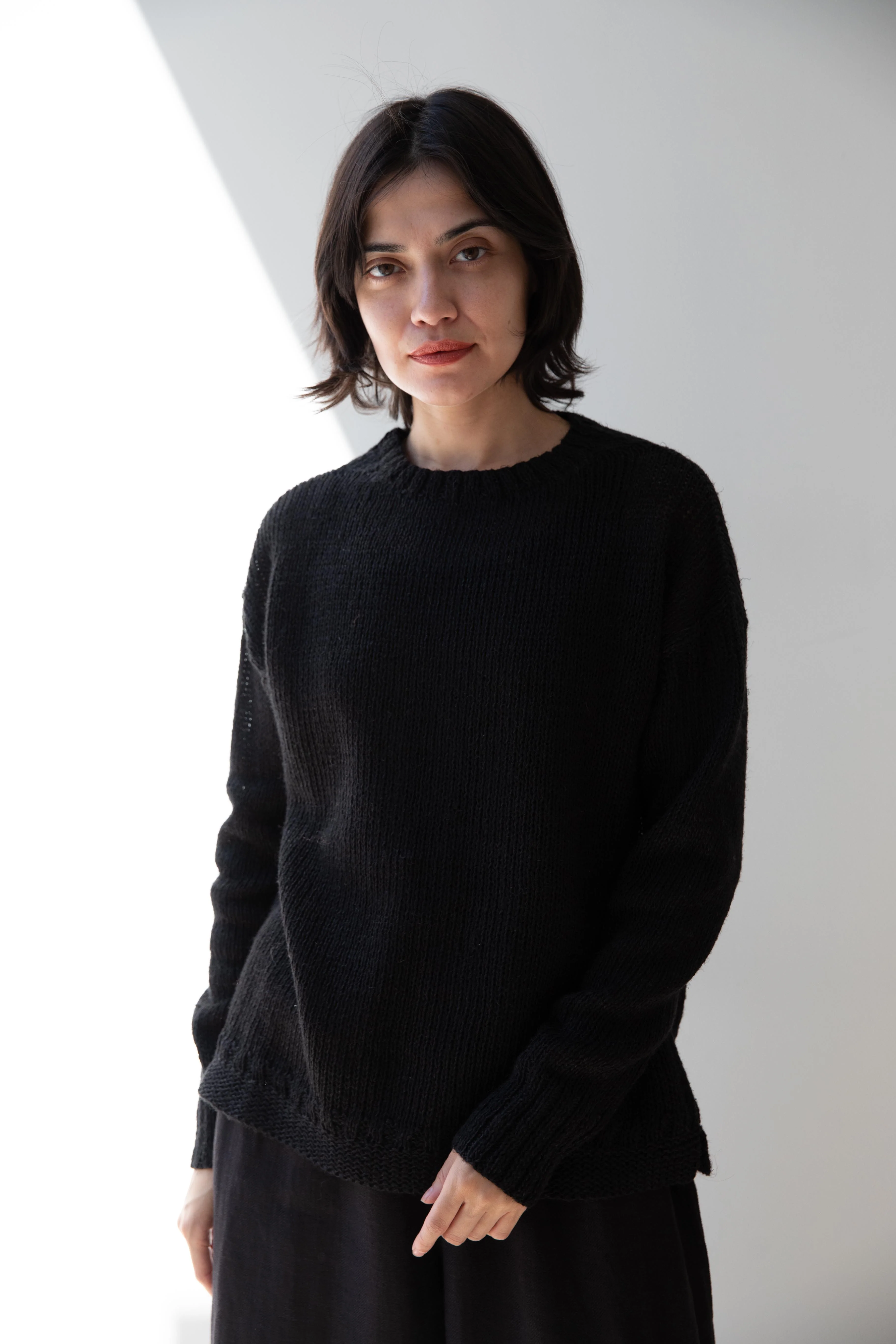 Samuel Snider | Guernsey Sweater in Black Hemp - Image 2