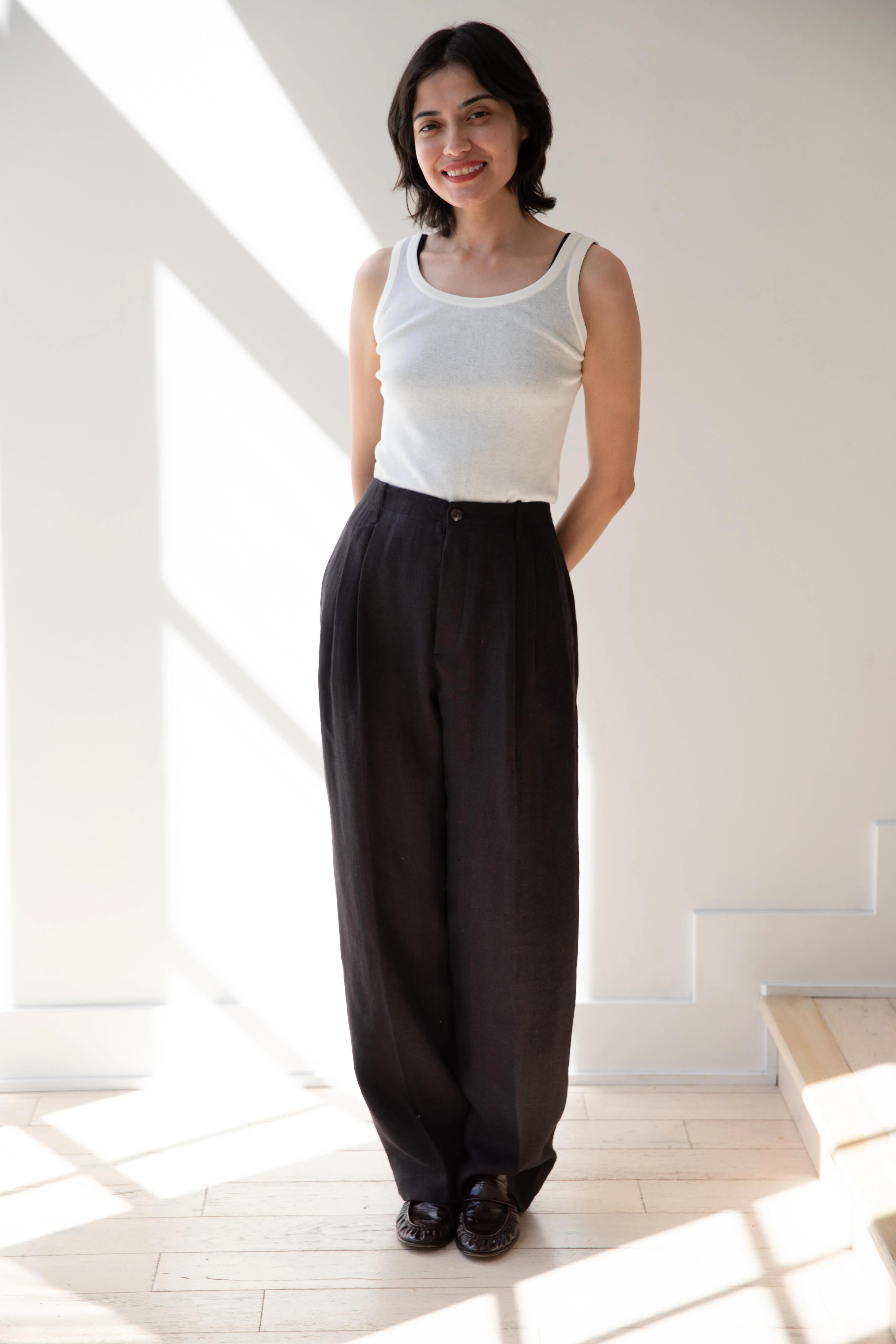 Samuel Snider | Pleated Trouser in Black Herringbone - Image 7