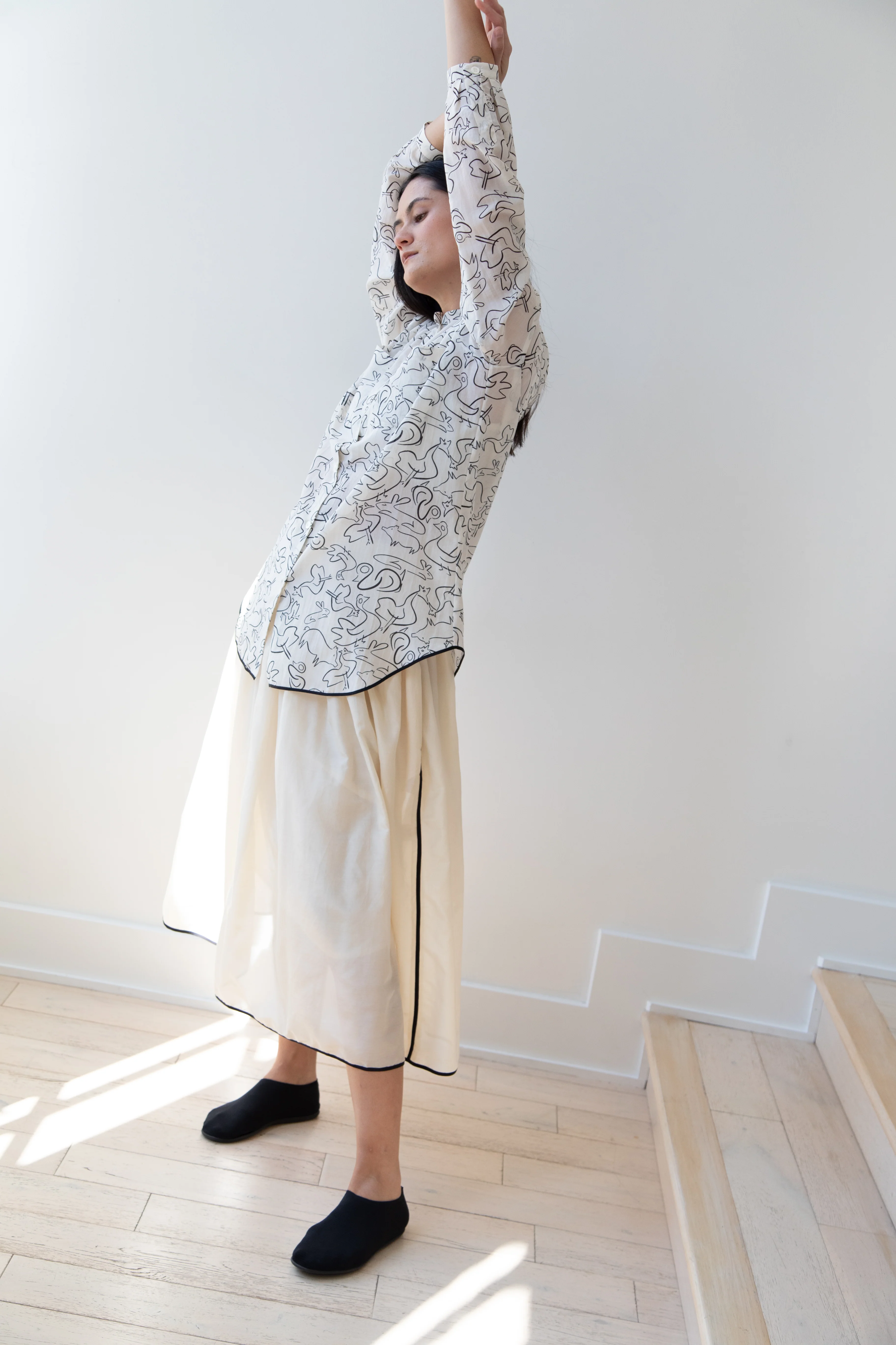 Sara Lanzi | Gathered Skirt in Ivory - Image 24