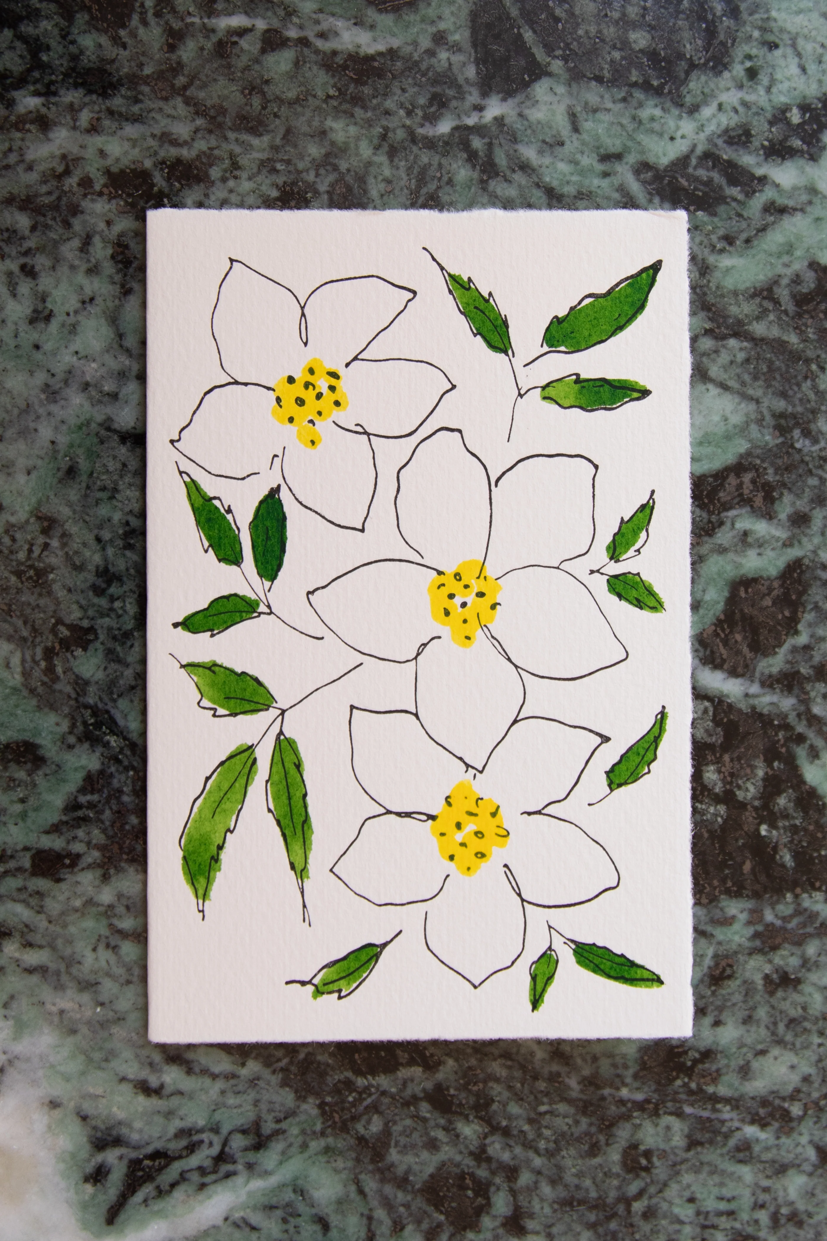 Scribble & Daub | Floral Card in Hellebores