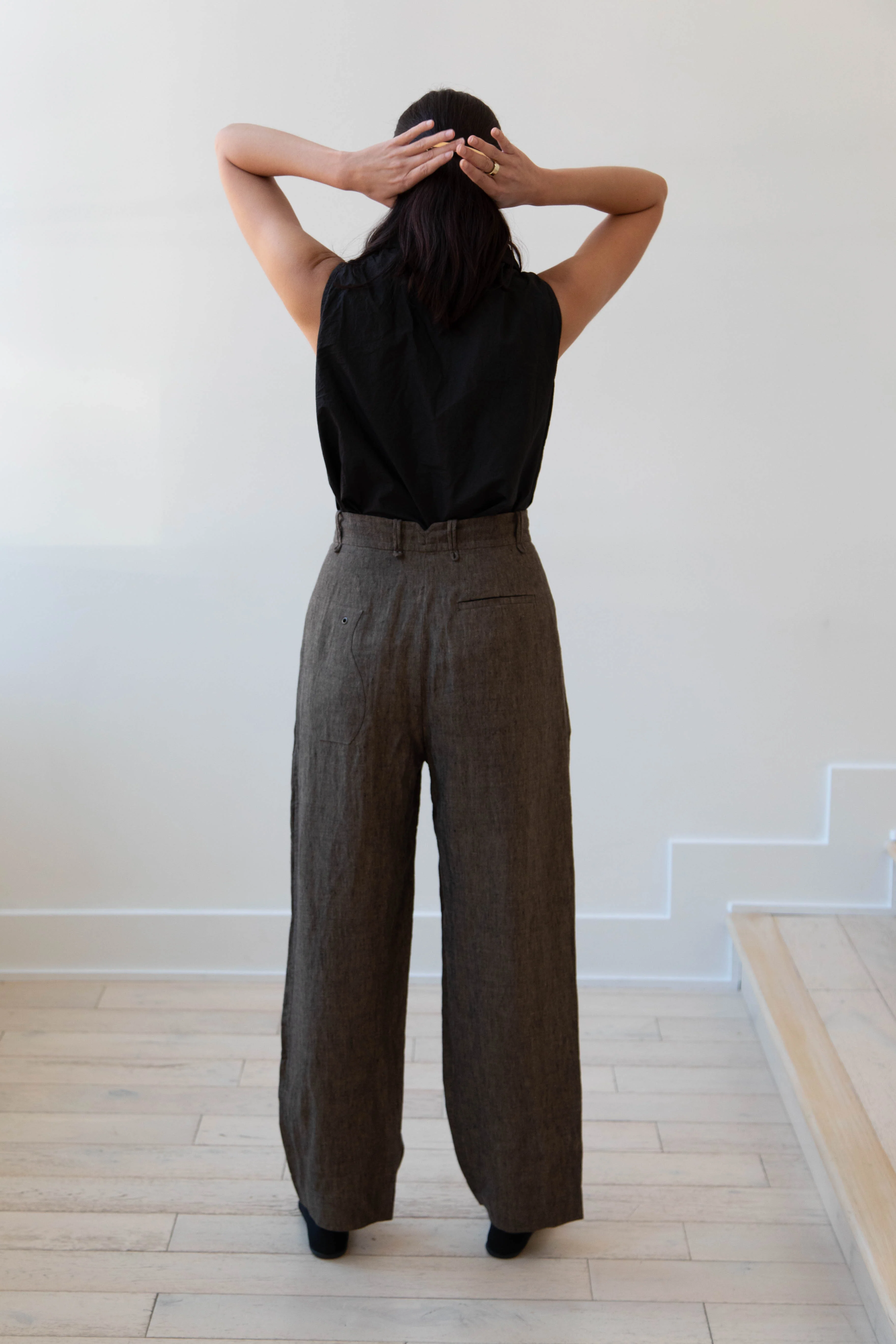Seventyfive | Double Pleated Trousers in Walnut Linen - Image 13